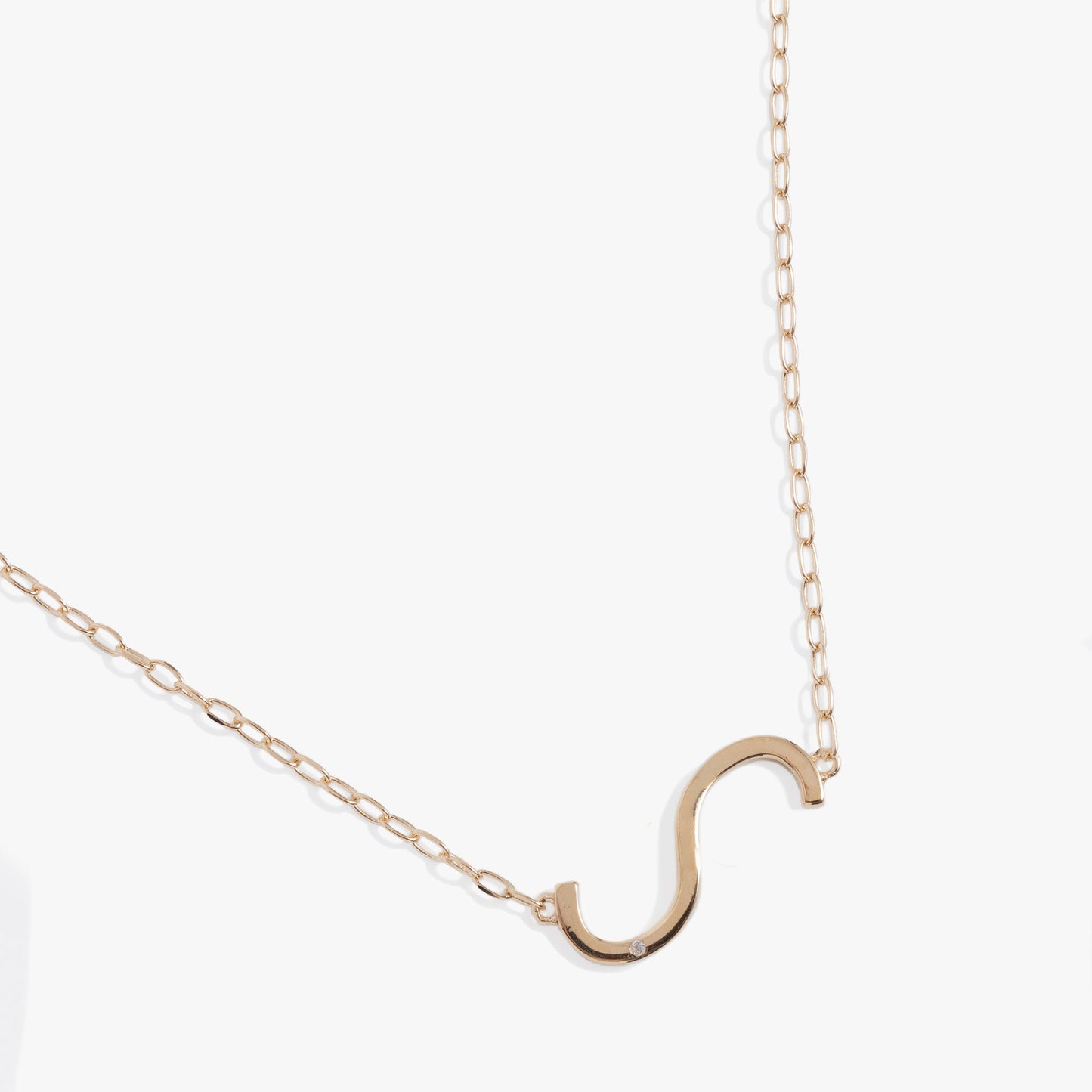 Precious Elongated Initial Necklace S 14kt Gold Over .925 Sterling Silver
