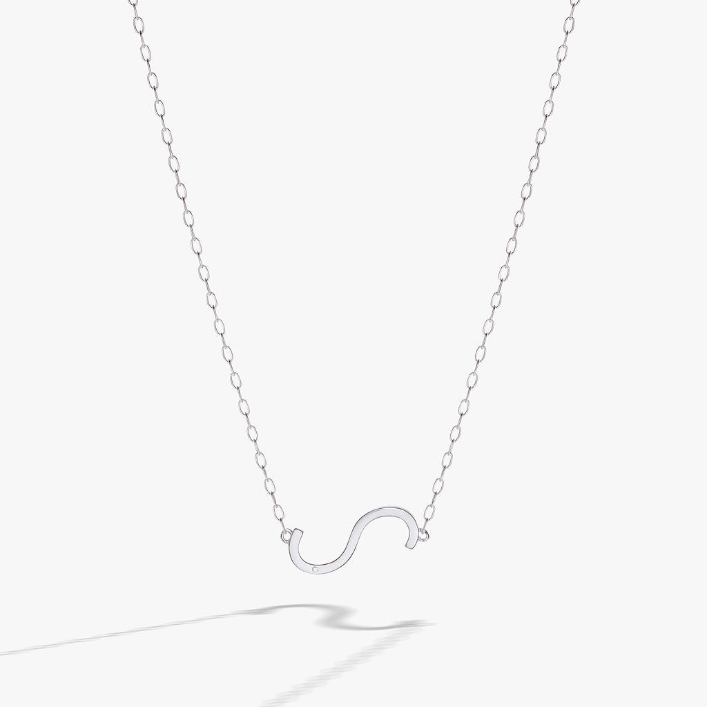 Precious Elongated Initial Necklace S 14kt Gold Over .925 Sterling Silver