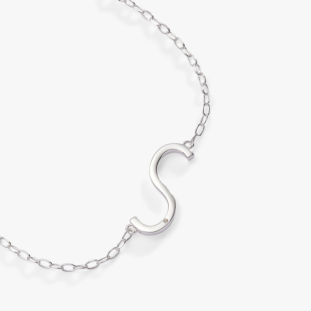 Precious Elongated Initial Necklace S 14kt Gold Over .925 Sterling Silver