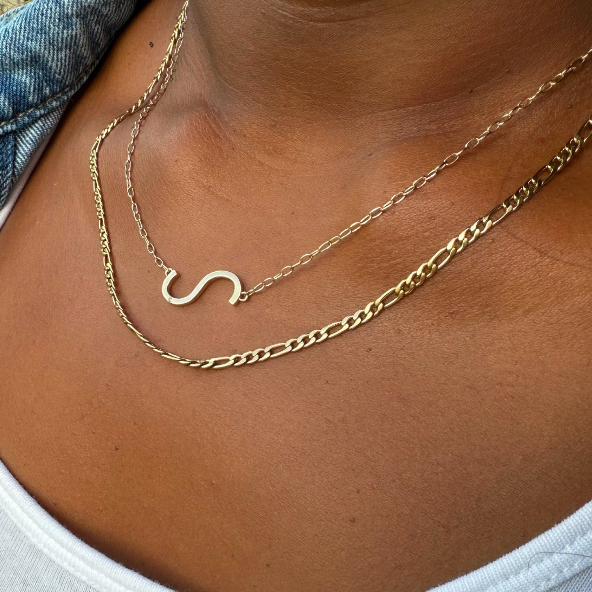 Precious Elongated Initial Necklace S 14kt Gold Over .925 Sterling Silver