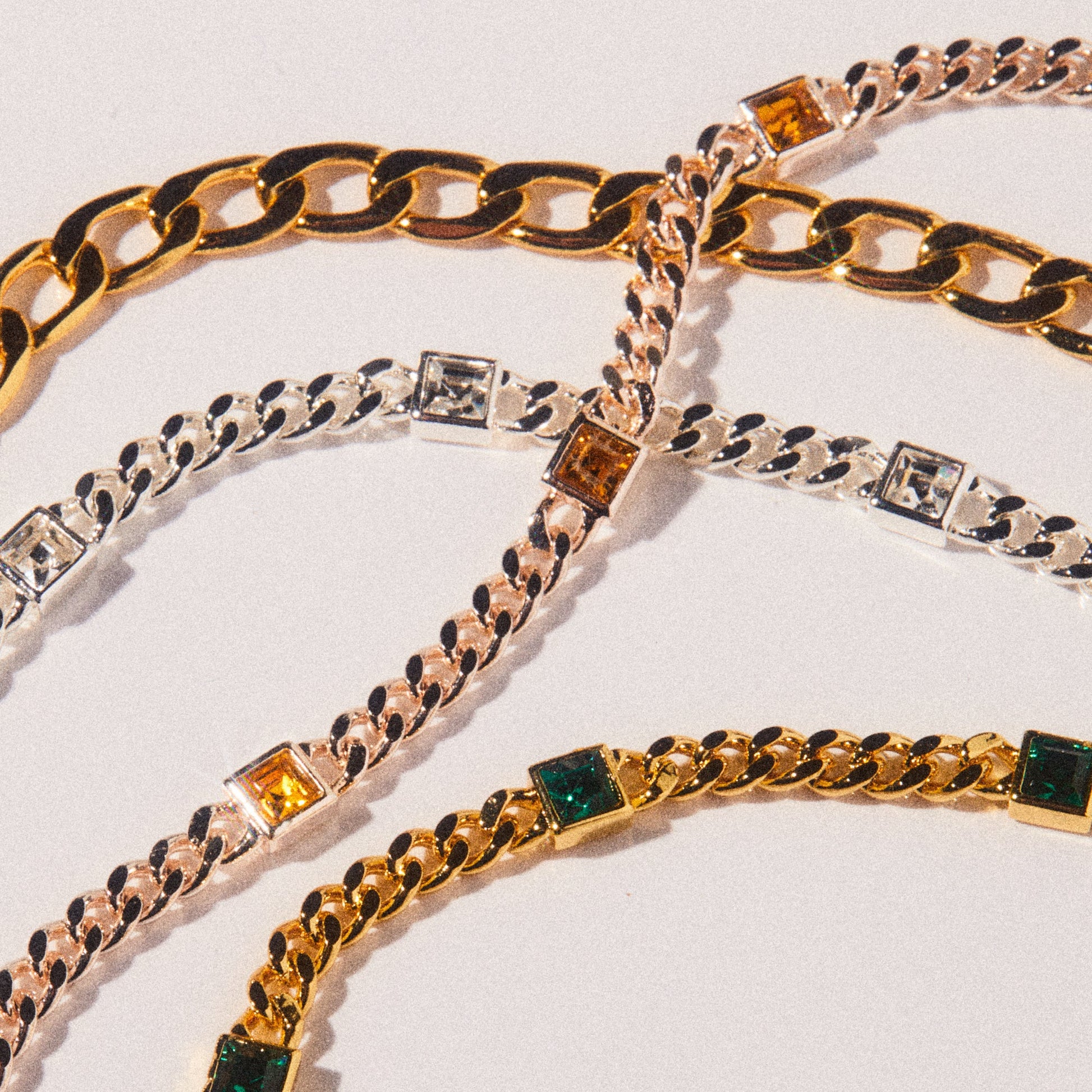Topaz Curb Chain Bracelet, November Birthstone Silver