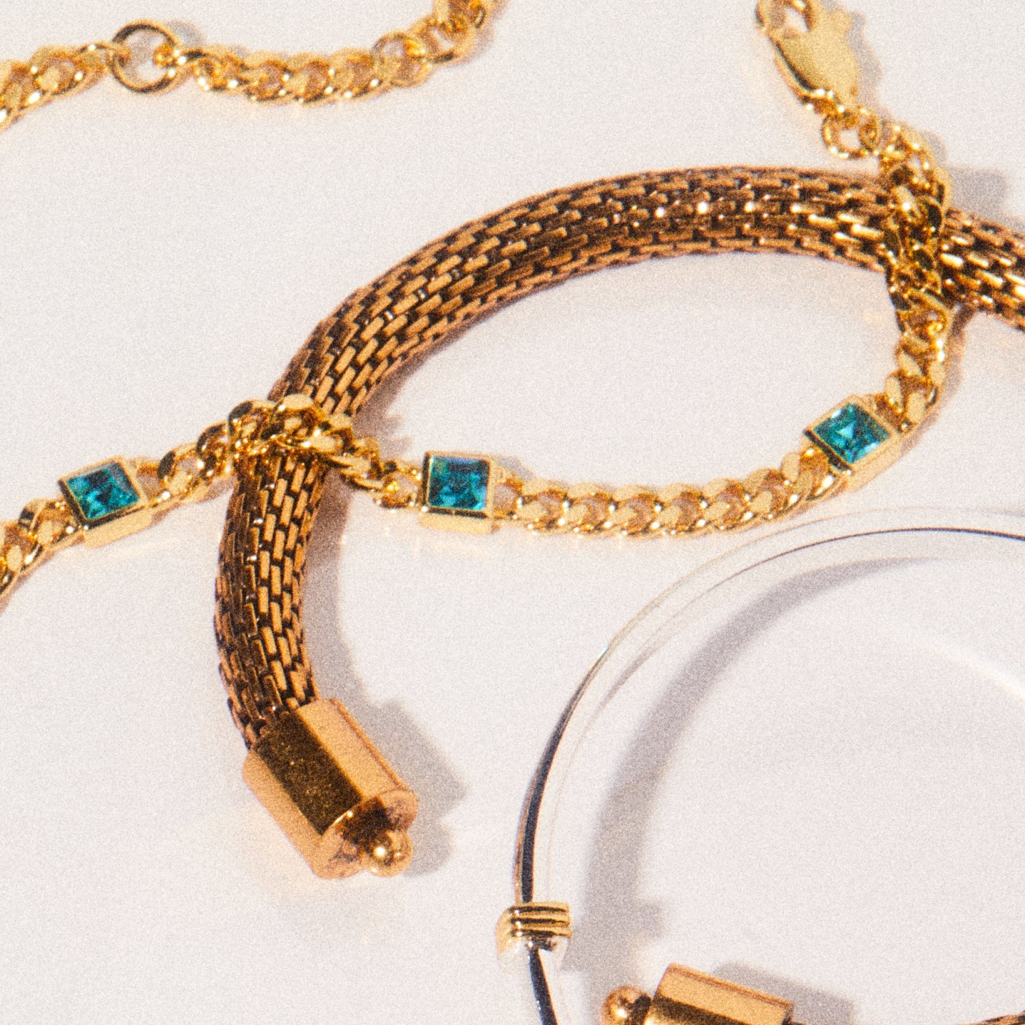 Aquamarine Curb Chain Bracelet, March Birthstone Silver