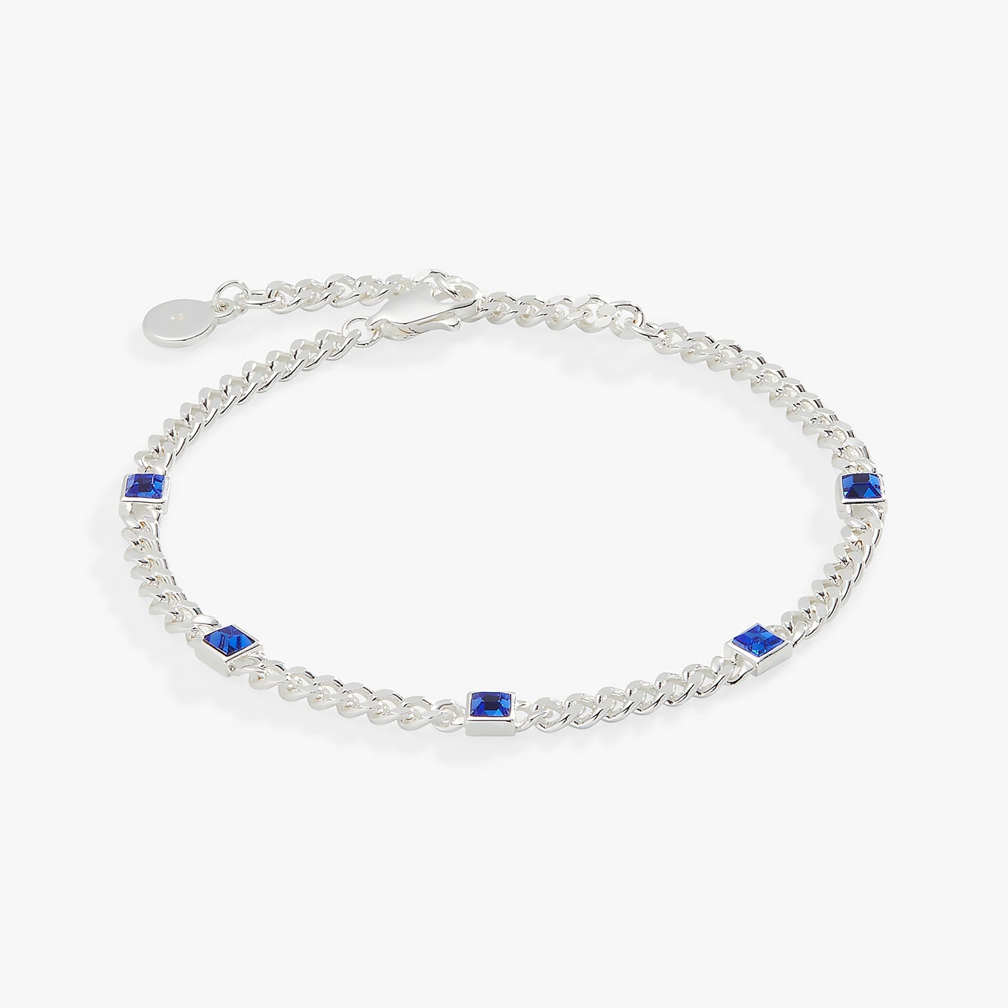 Sapphire Curb Chain Bracelet, September Birthstone Gold