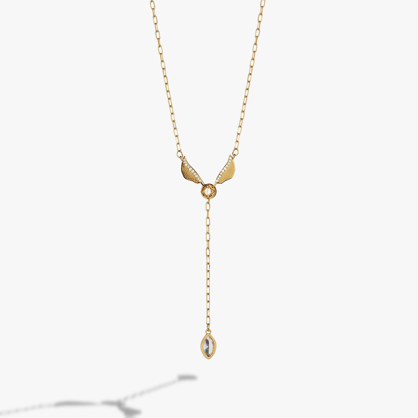 Harry Potter Golden Snitch Lariat Necklace 14kt Gold Over Sterling Silver