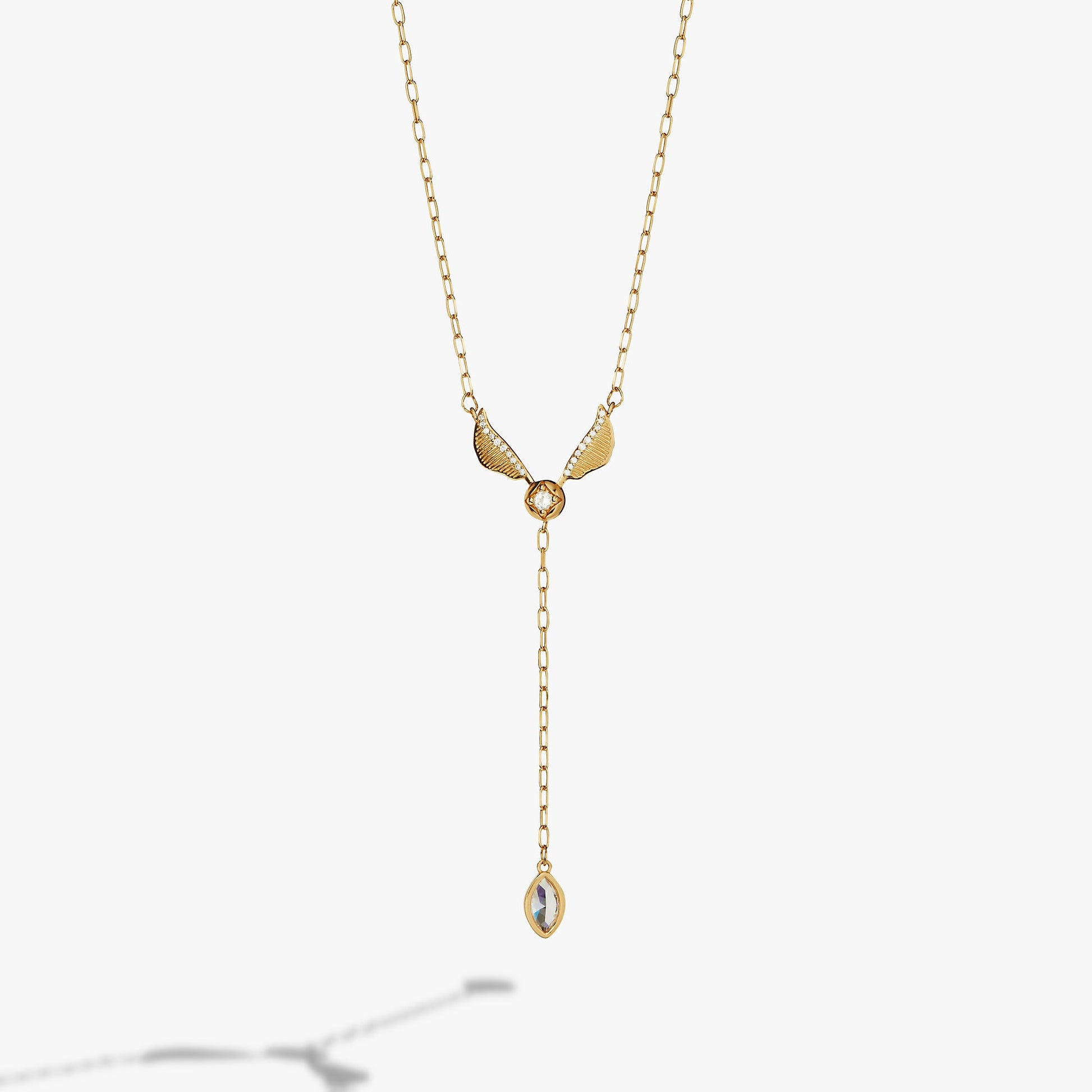 Harry Potter Golden Snitch Lariat Necklace 14kt Gold Over Sterling Silver