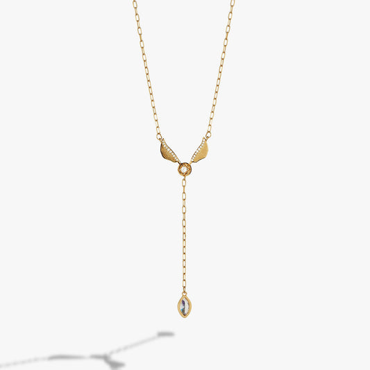 Harry Potter Golden Snitch Lariat Necklace 14kt Gold Over Sterling Silver