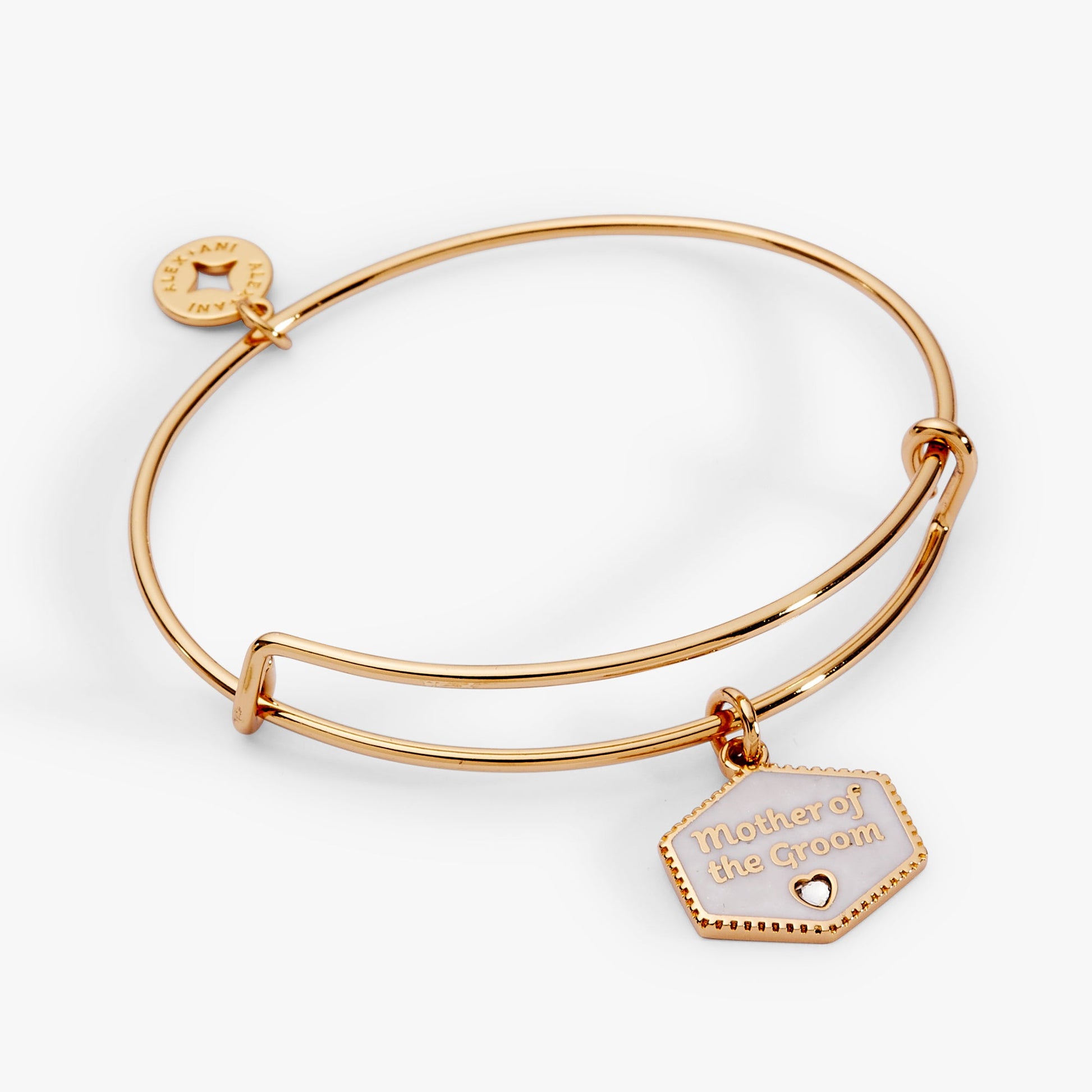 Mother of the Groom MOP Charm Bangle Gold