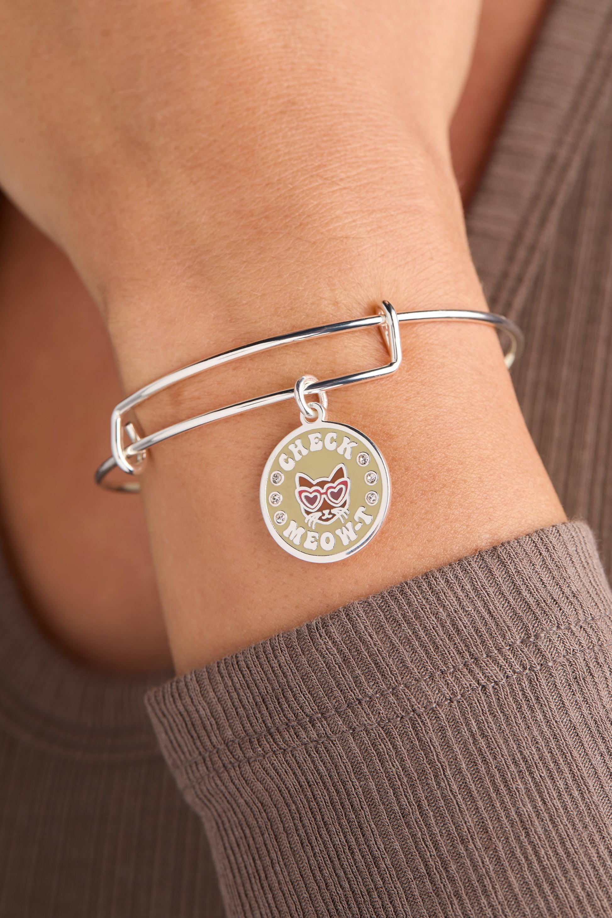 Check Meow-T Charm Bangle Silver