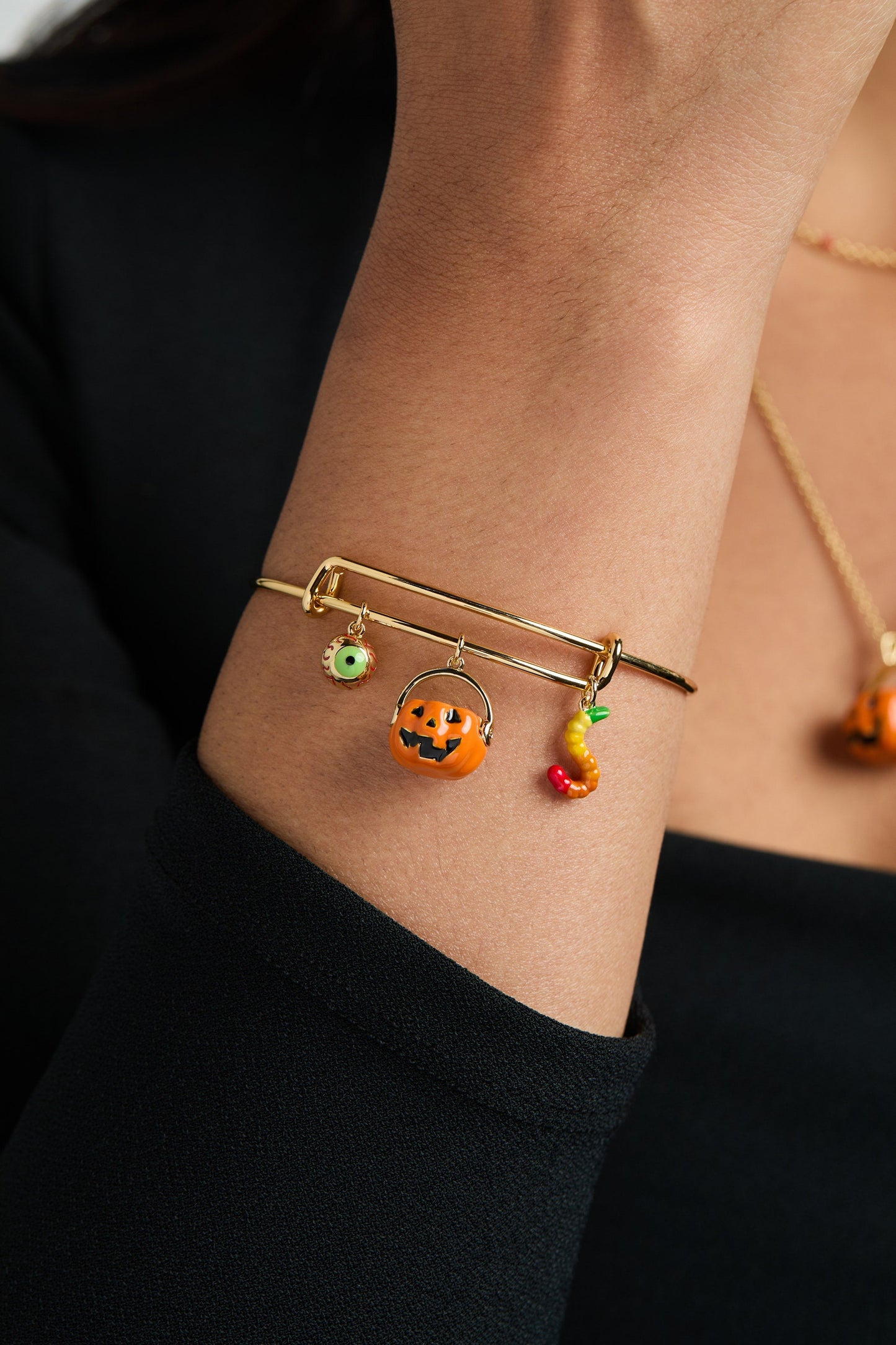 SOM - Trick or Treat multi charm bangle Gold