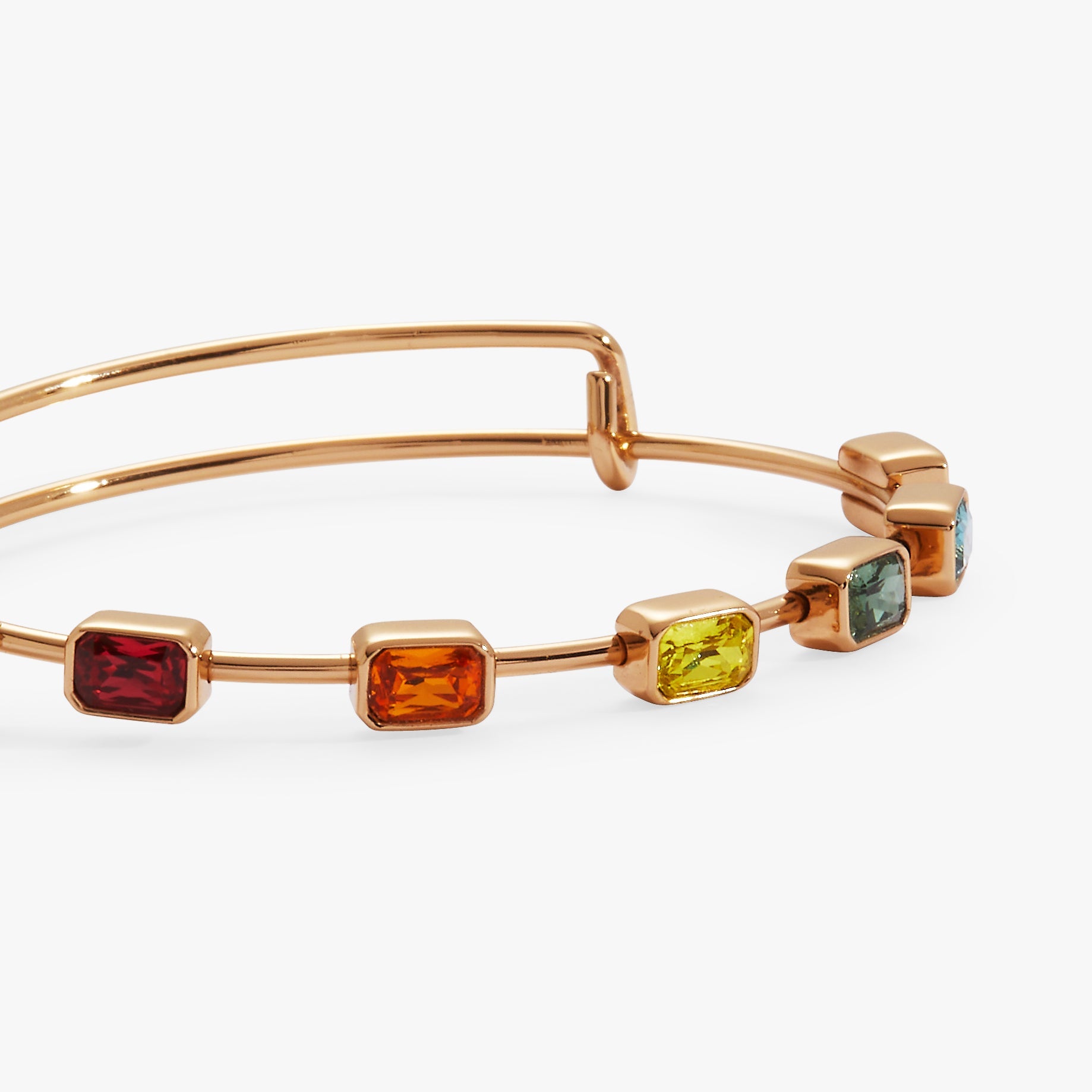 Rainbow In-Line Stone Bangle Gold