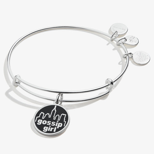 Gossip Girl Logo Charm Bangle - Alex and Ani Shiny Silver
