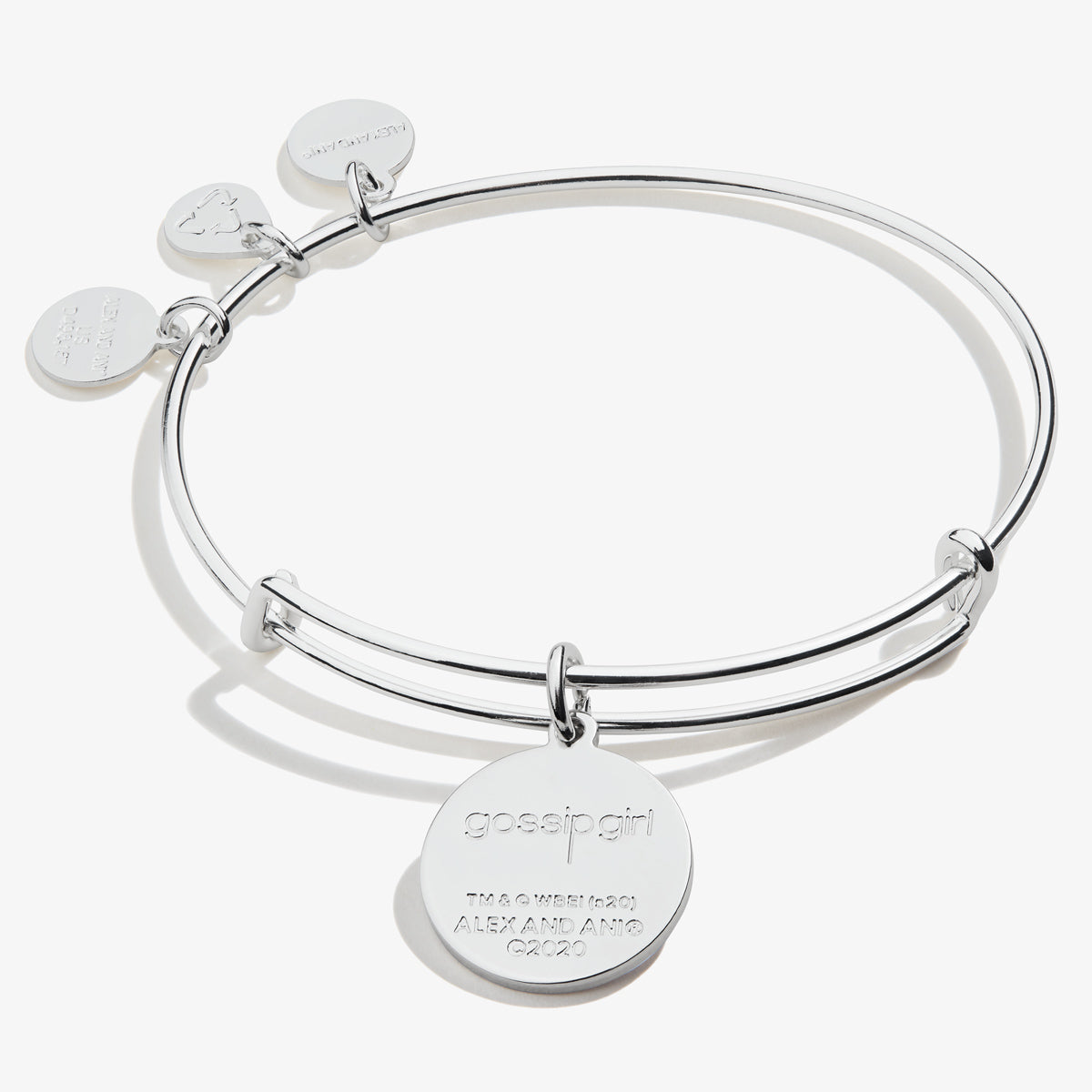 Gossip Girl Logo Charm Bangle - Alex and Ani Shiny Silver