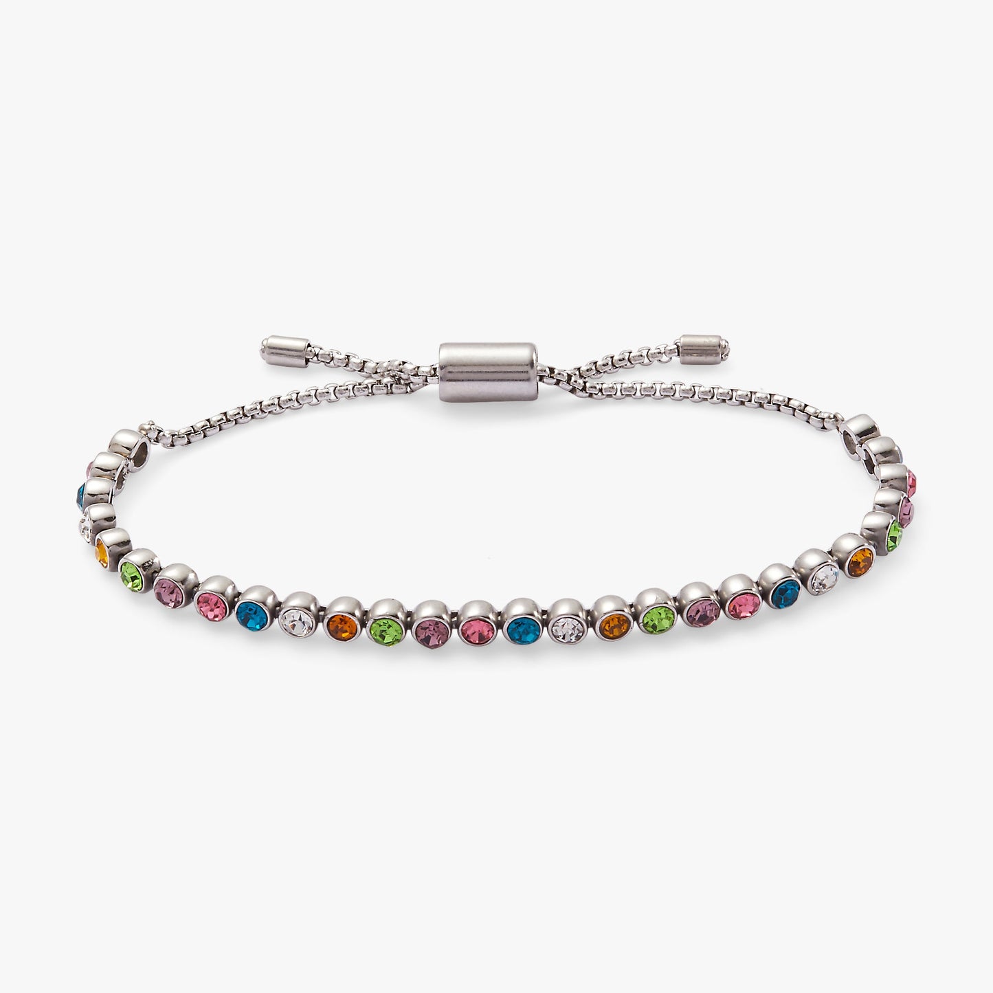 Colorful Christmas Bolo Bracelet Stainless Steel Silver