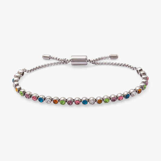 Colorful Christmas Bolo Bracelet Stainless Steel Silver