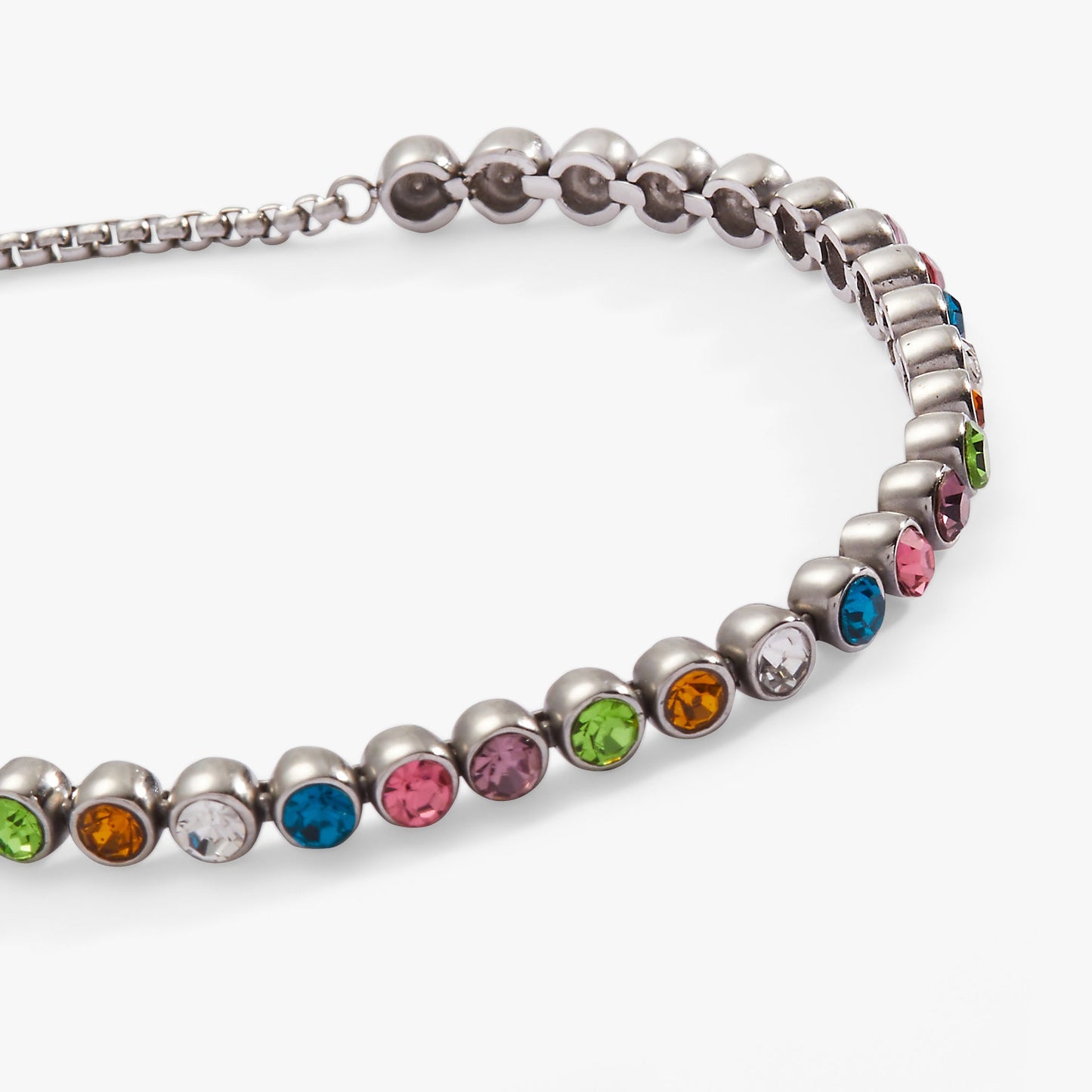 Colorful Christmas Bolo Bracelet Stainless Steel Silver