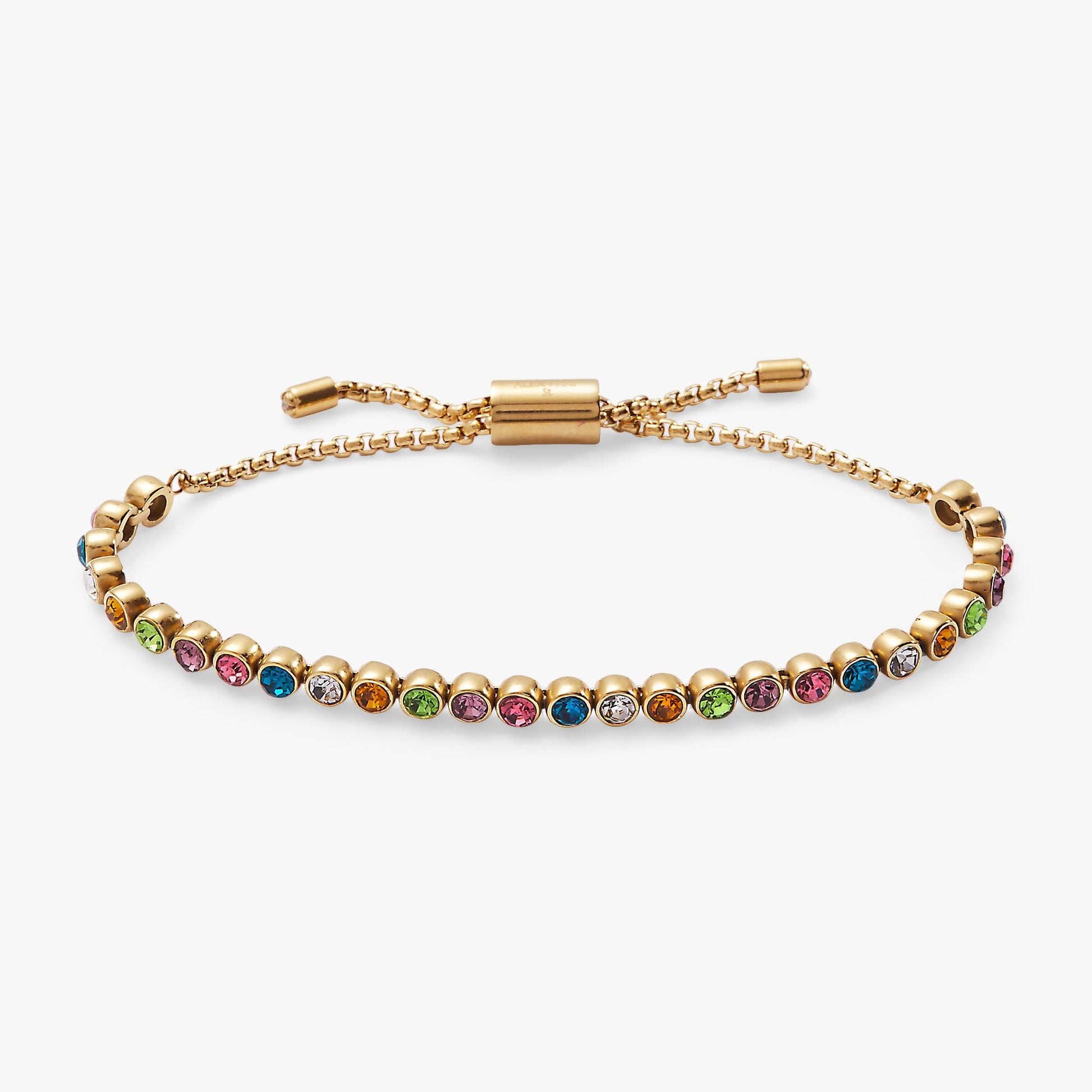 Colorful Christmas Bolo Bracelet Stainless Steel Silver