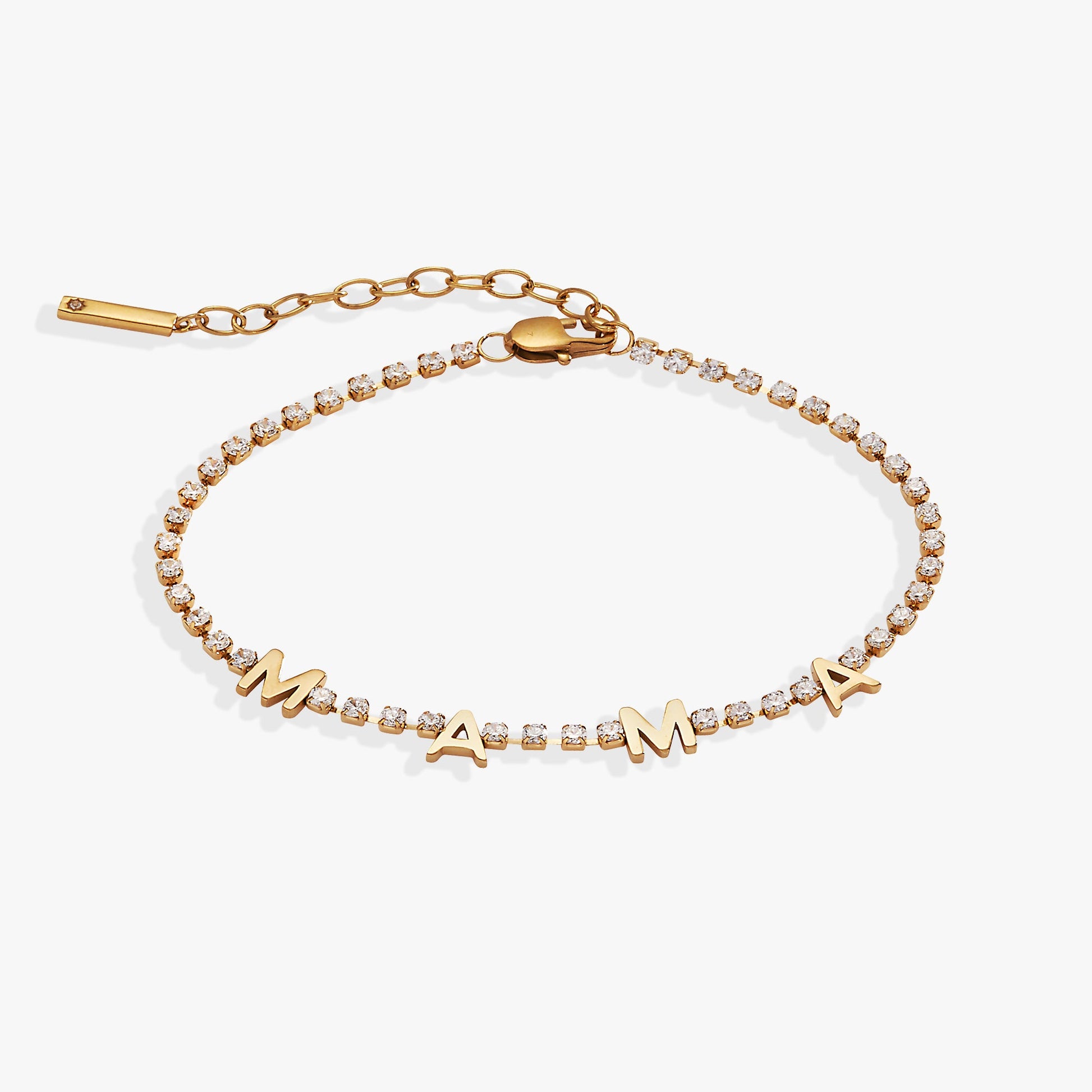 “Mama” Tennis Bracelet Stainless Steel Gold