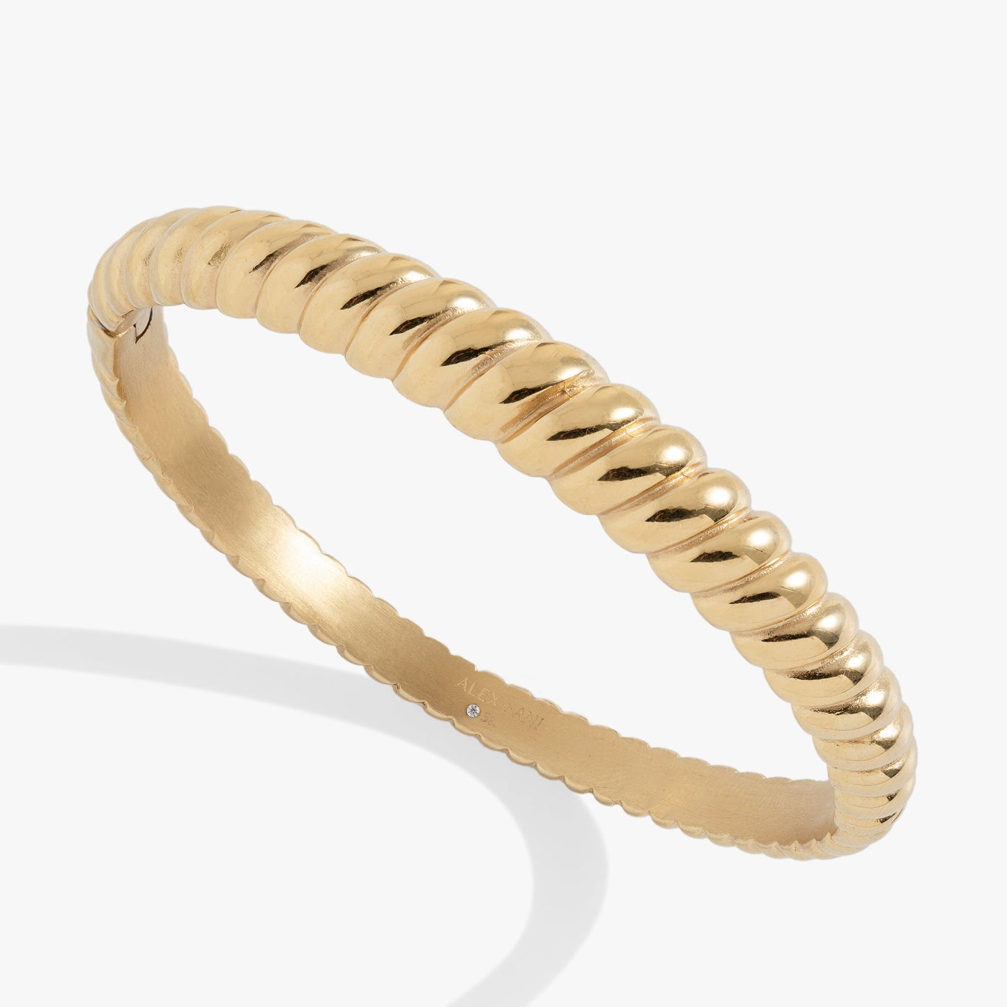 Stainless Steel Rope Textured Bangle Stainless Steel Silver