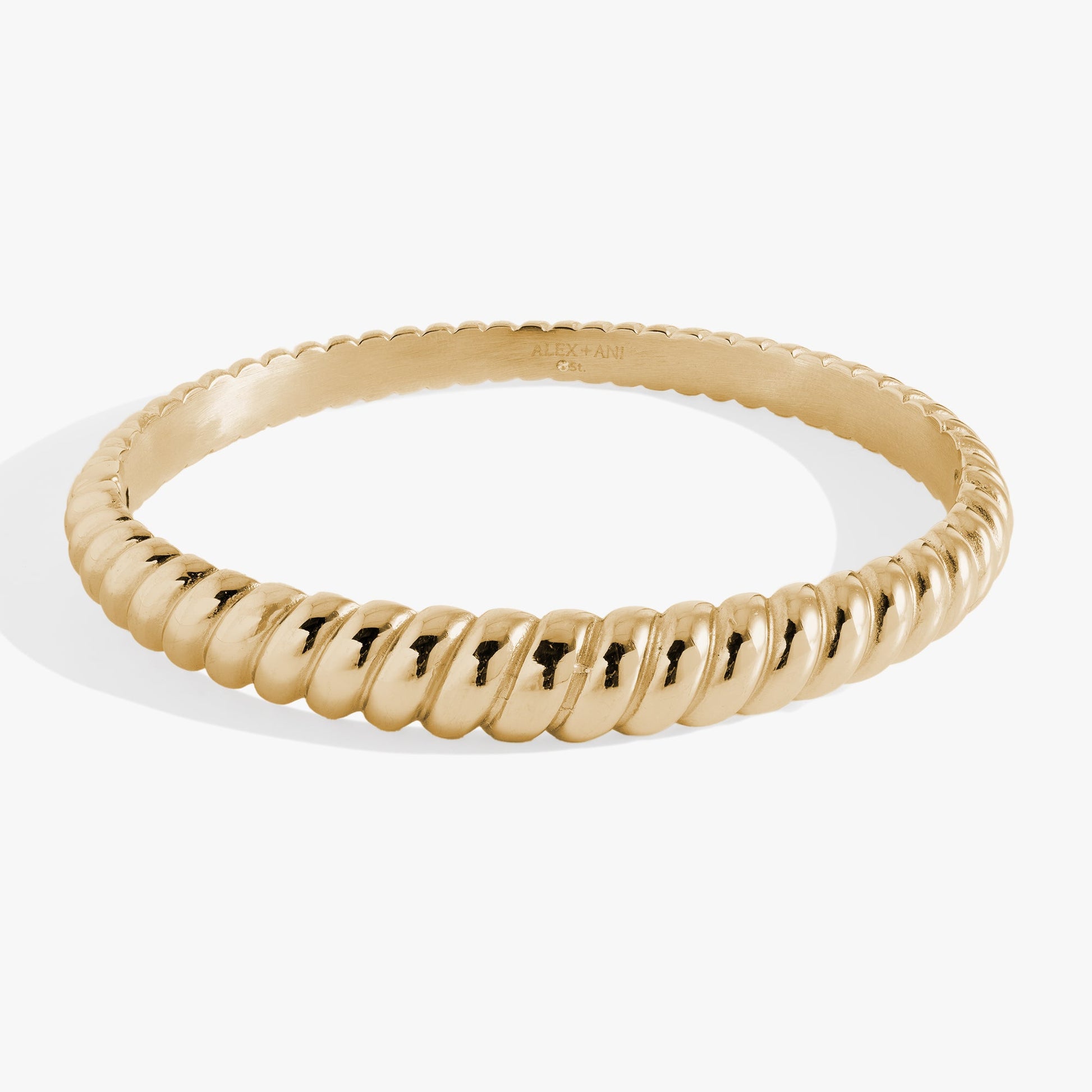 Stainless Steel Rope Textured Bangle Stainless Steel Silver
