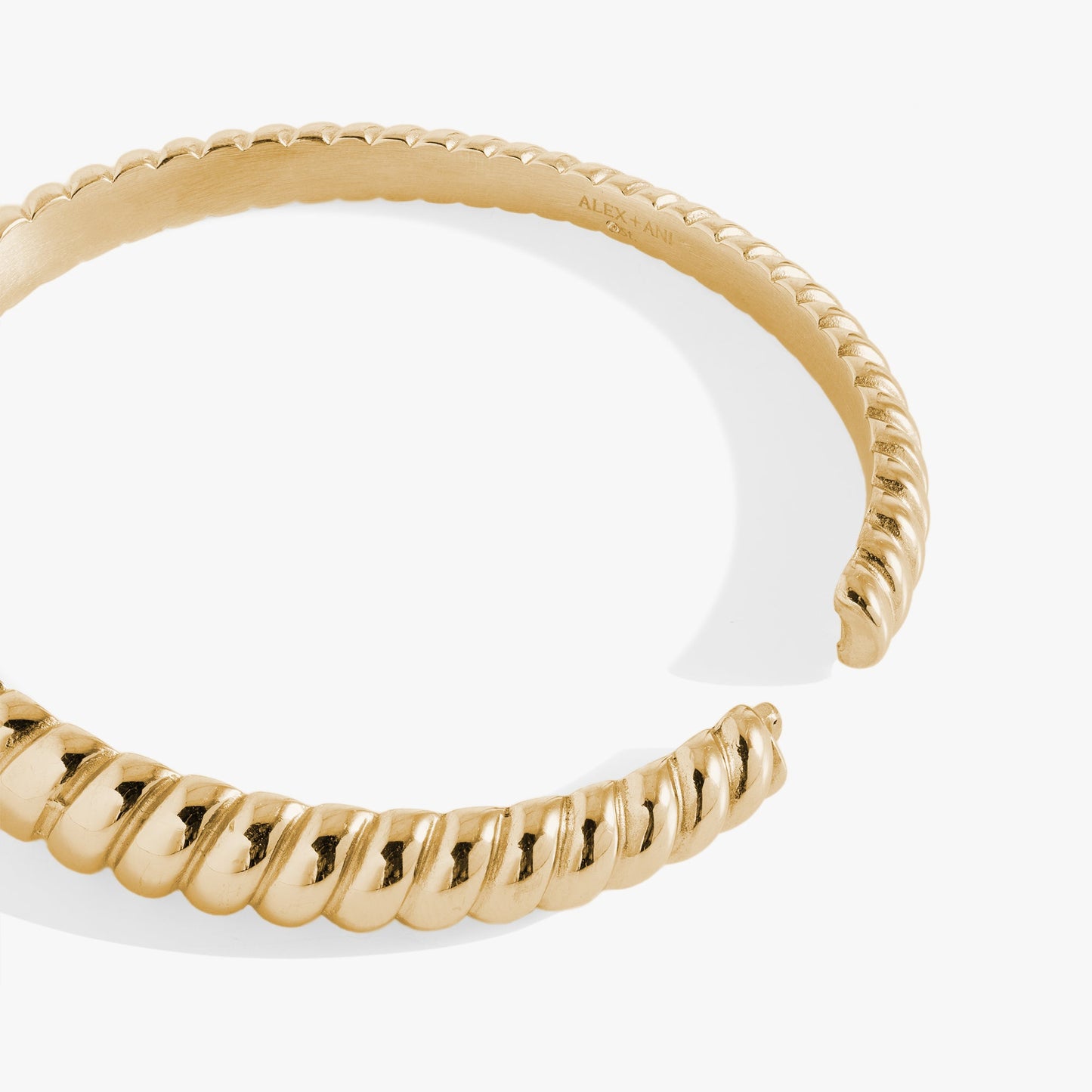Stainless Steel Rope Textured Bangle Stainless Steel Silver