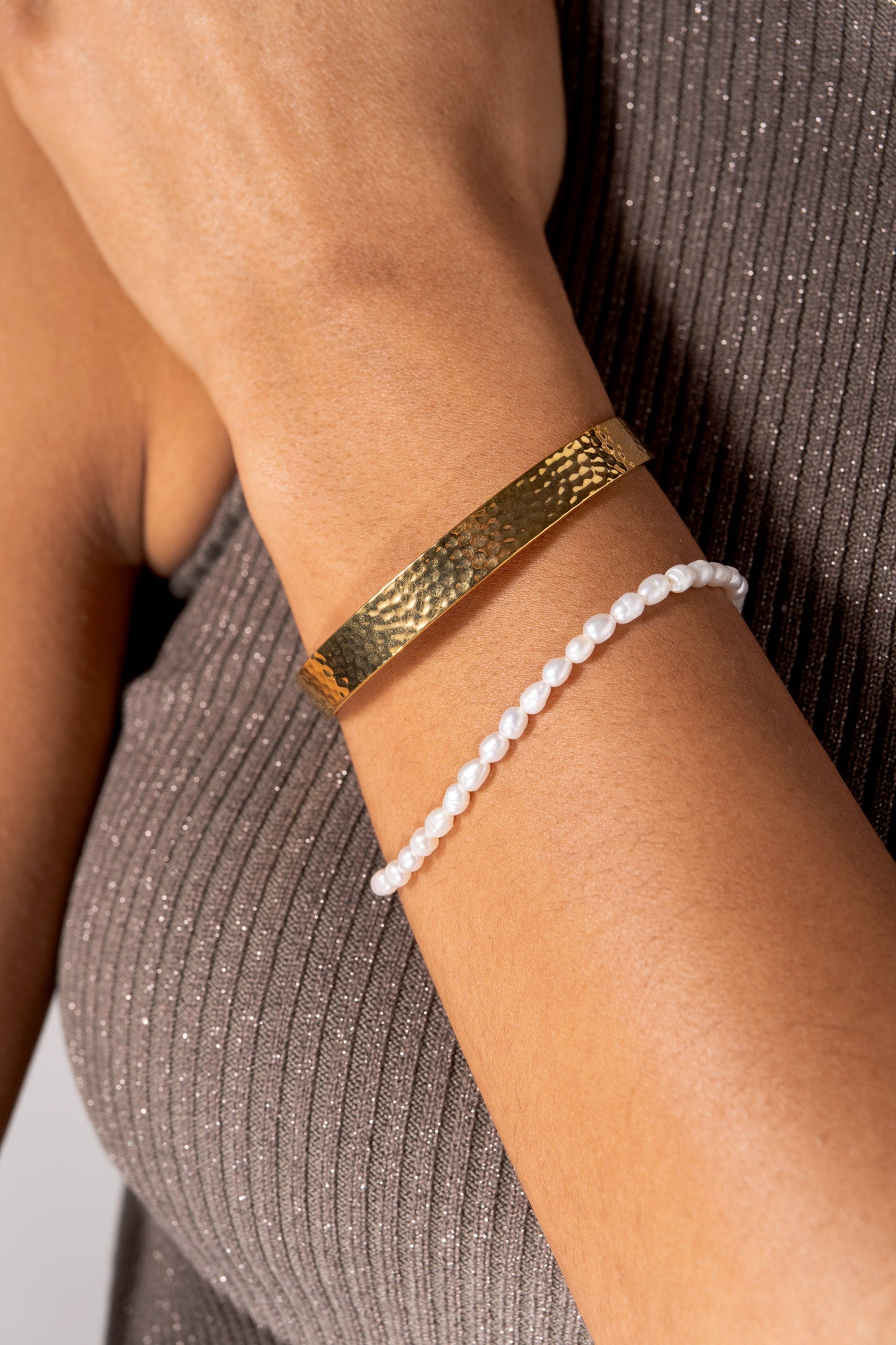 Freshwater Pearl Bracelet Stainless Steel Gold