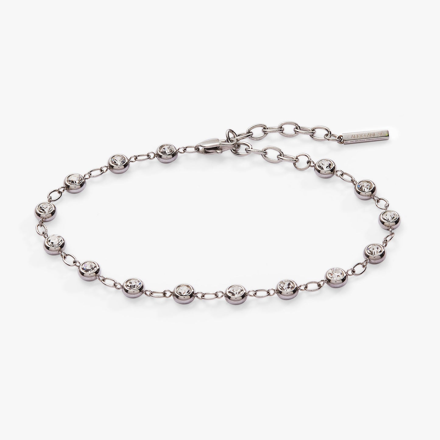 Crystal Pebble Chain Bracelet Stainless Steel Gold