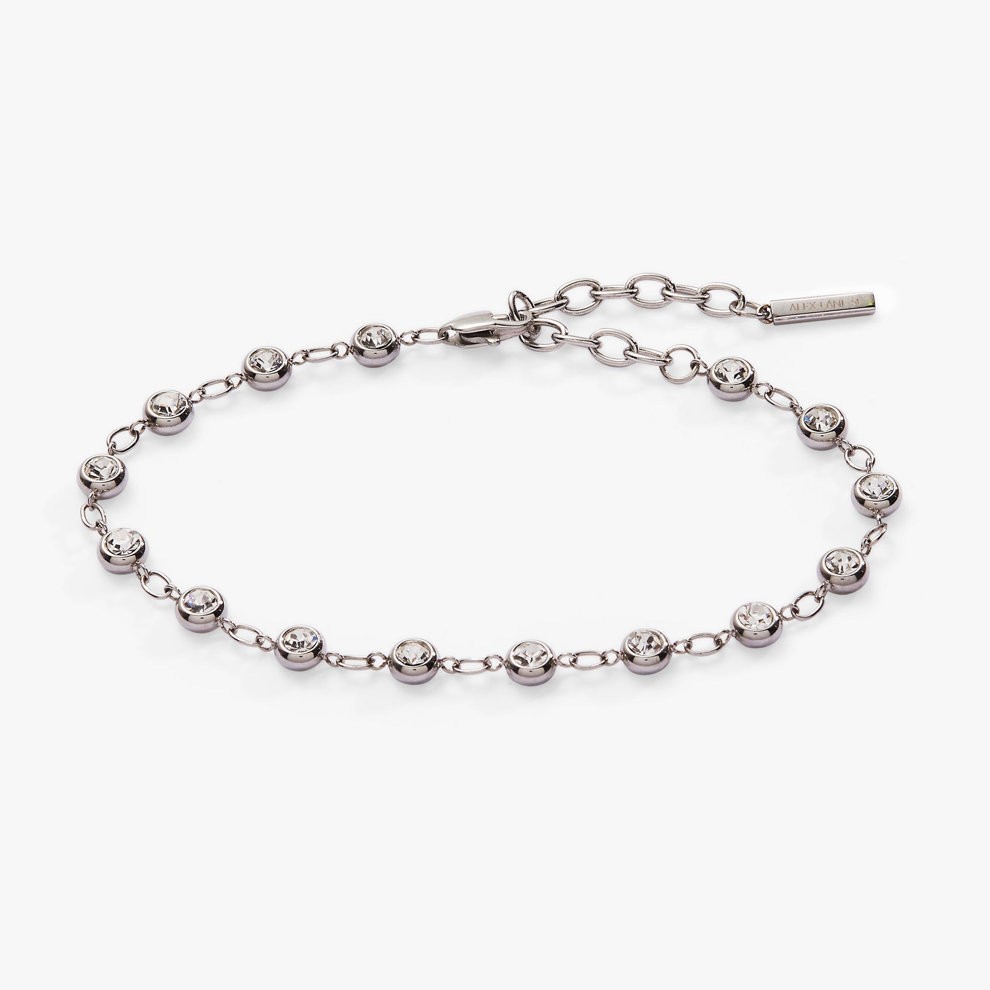 Crystal Pebble Chain Bracelet Stainless Steel Gold