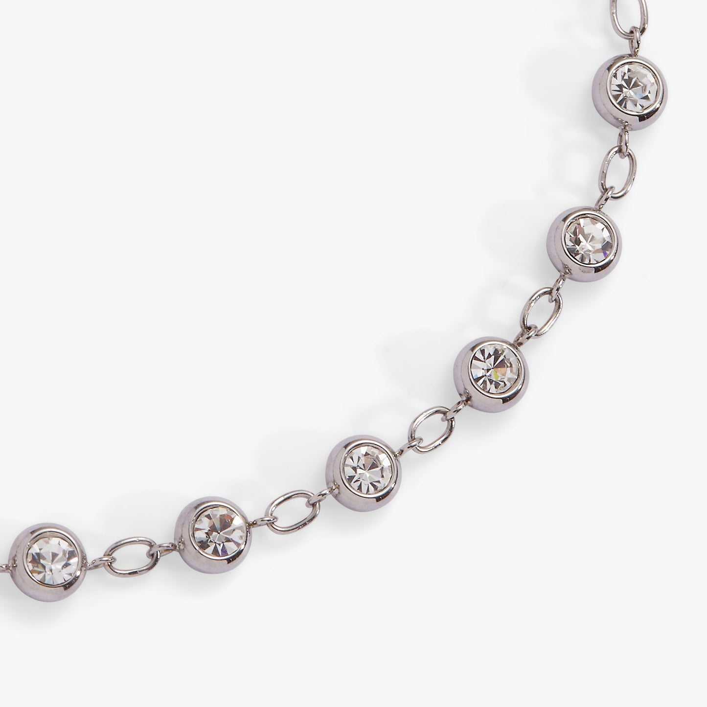 Crystal Pebble Chain Bracelet Stainless Steel Gold