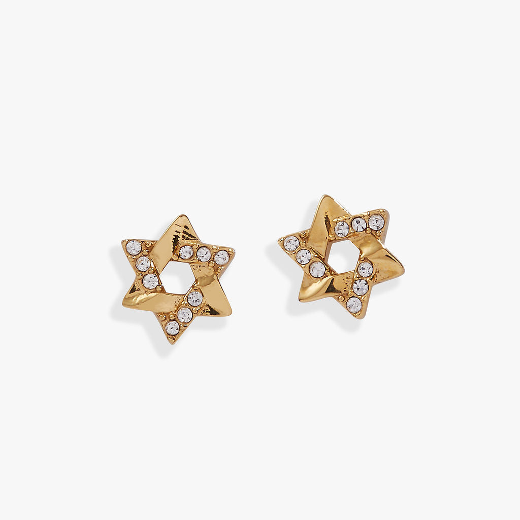 Star of David Mini Stud Earrings Stainless Steel Gold