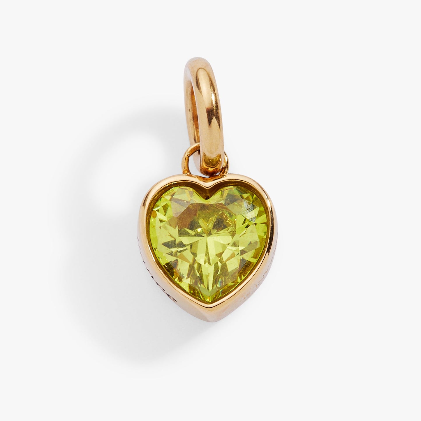Radiance' Heart Birthstone Charm-AUGUST Stainless Steel Gold