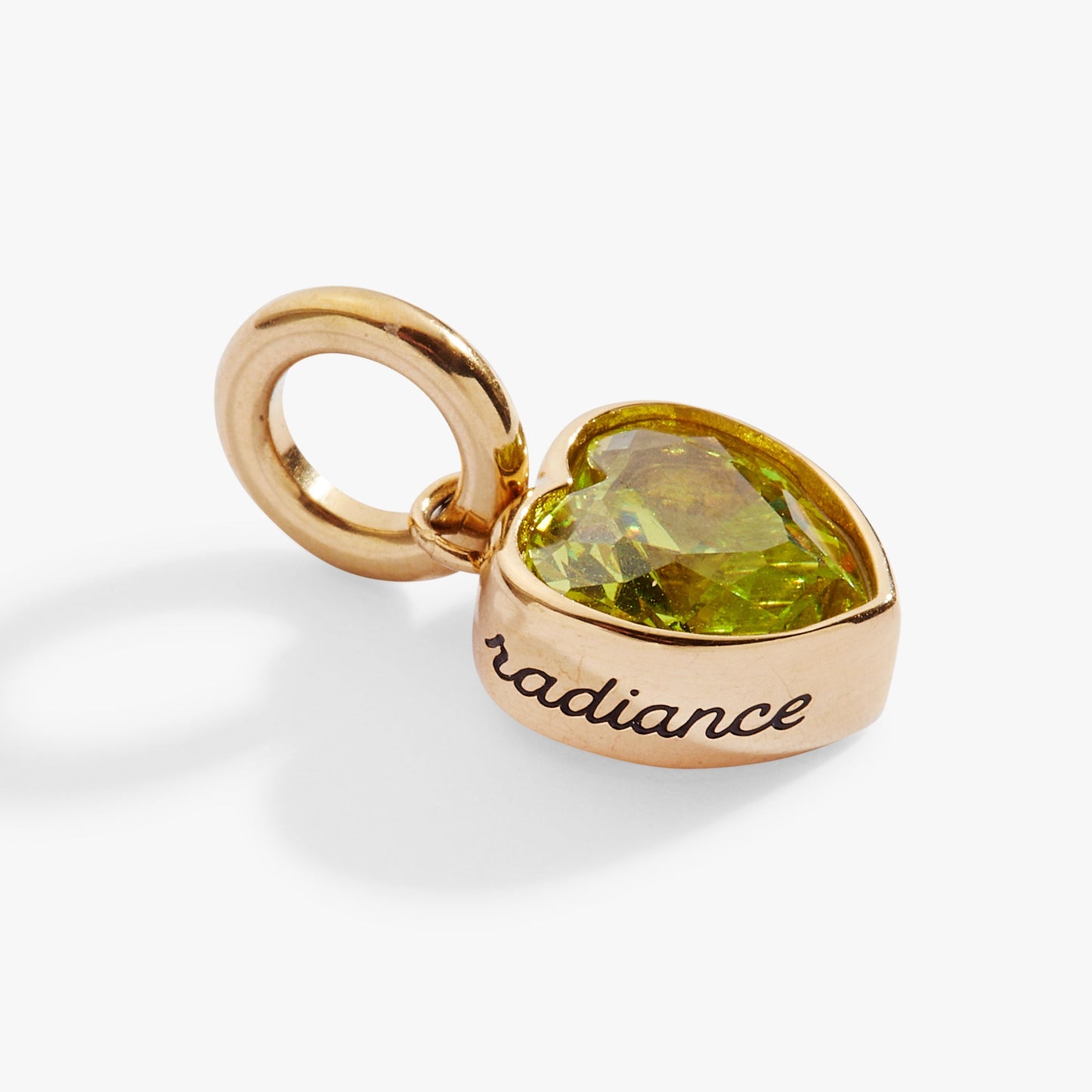Radiance' Heart Birthstone Charm-AUGUST Stainless Steel Gold
