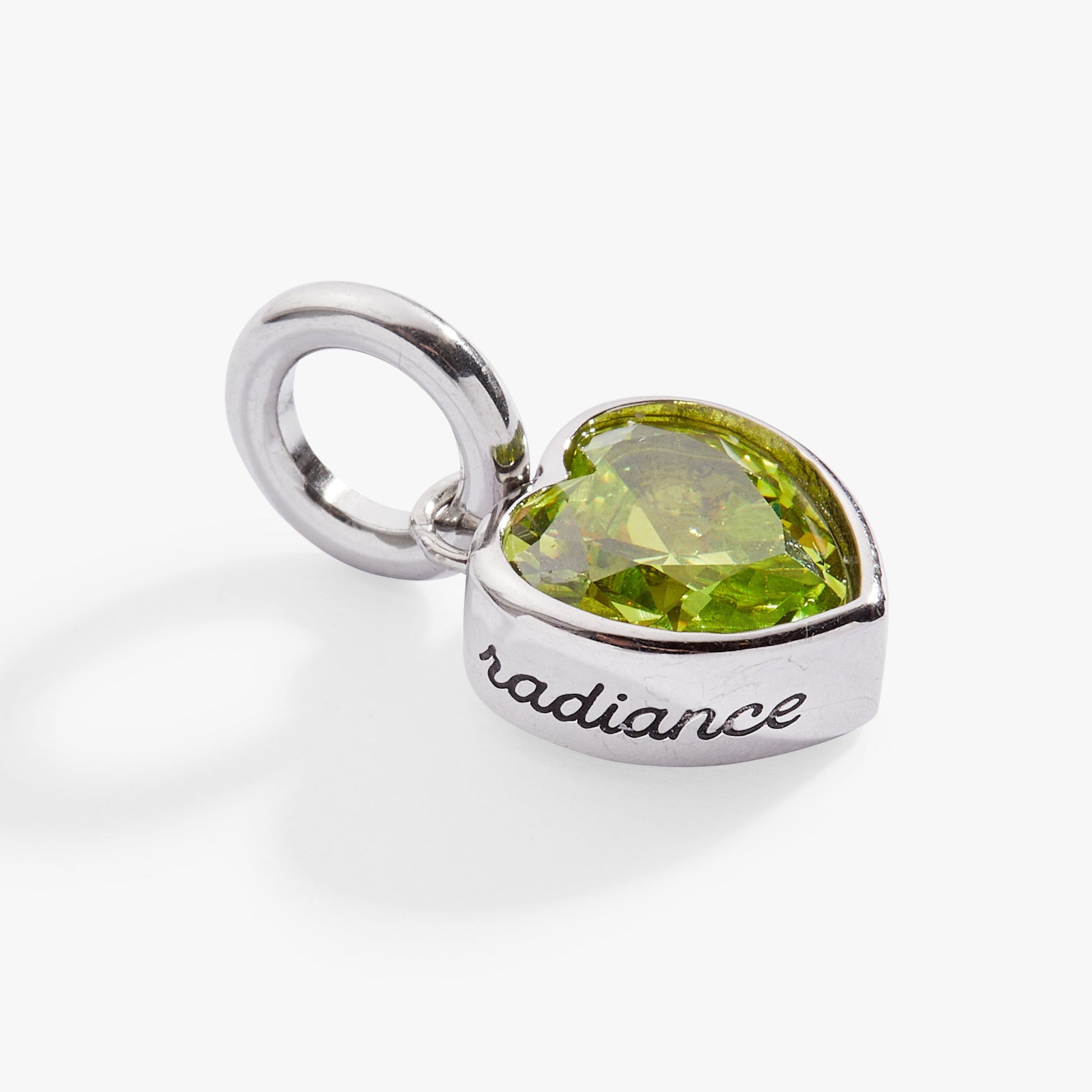 Radiance' Heart Birthstone Charm-AUGUST Stainless Steel Gold