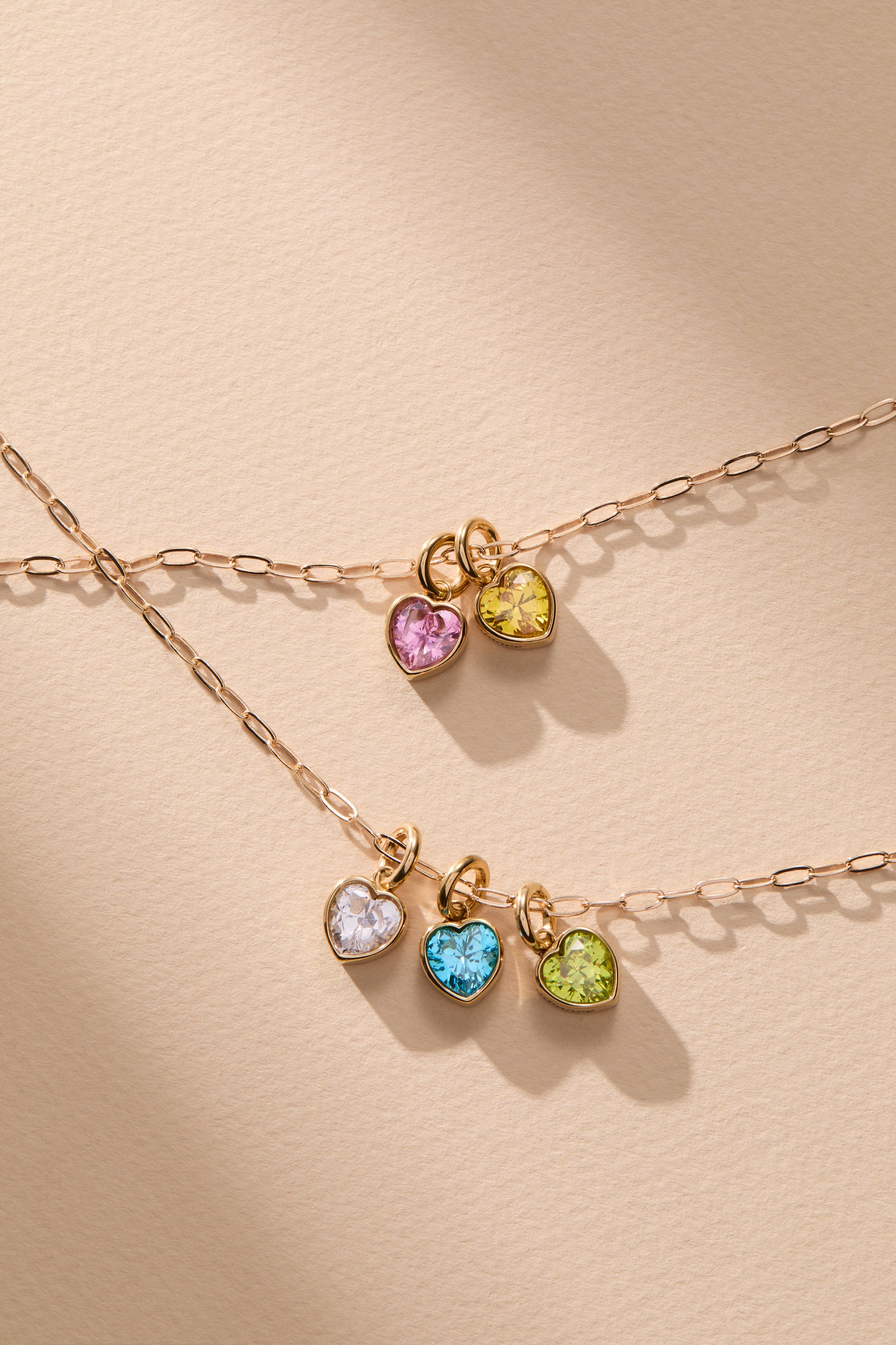 Radiance' Heart Birthstone Charm-AUGUST Stainless Steel Gold