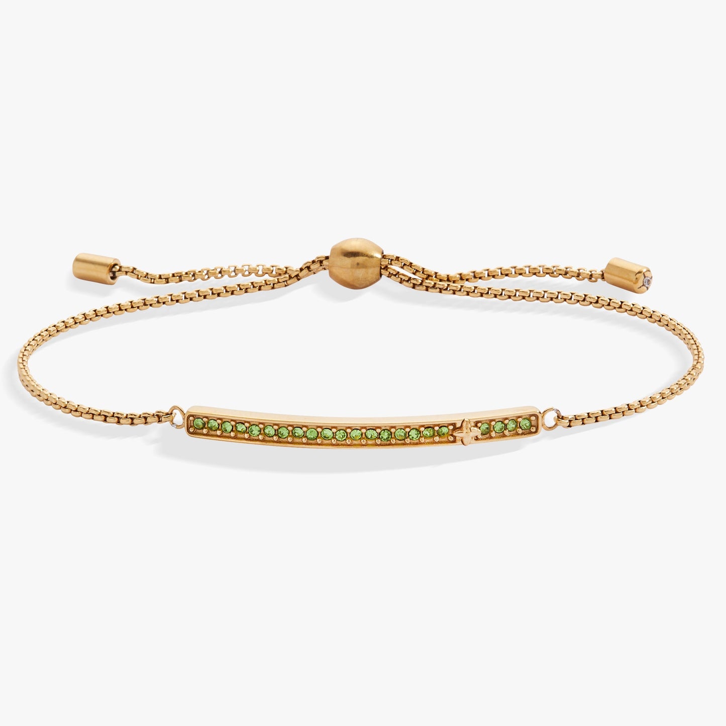 Birthstone Pave Bolo - August Stainless Steel Gold