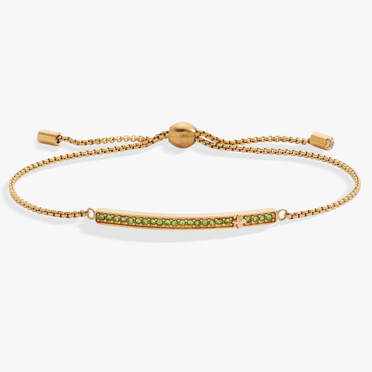 Birthstone Pave Bolo - August Stainless Steel Gold