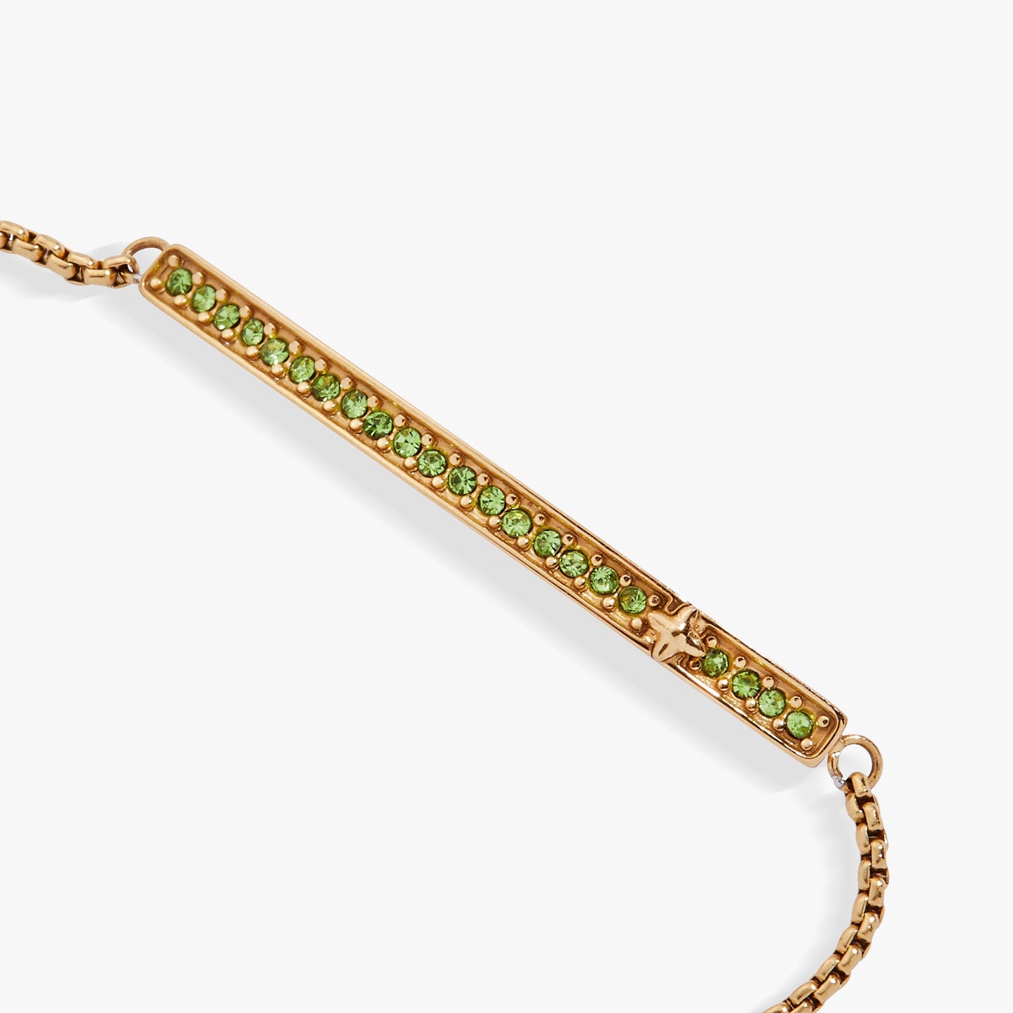 Birthstone Pave Bolo - August Stainless Steel Gold