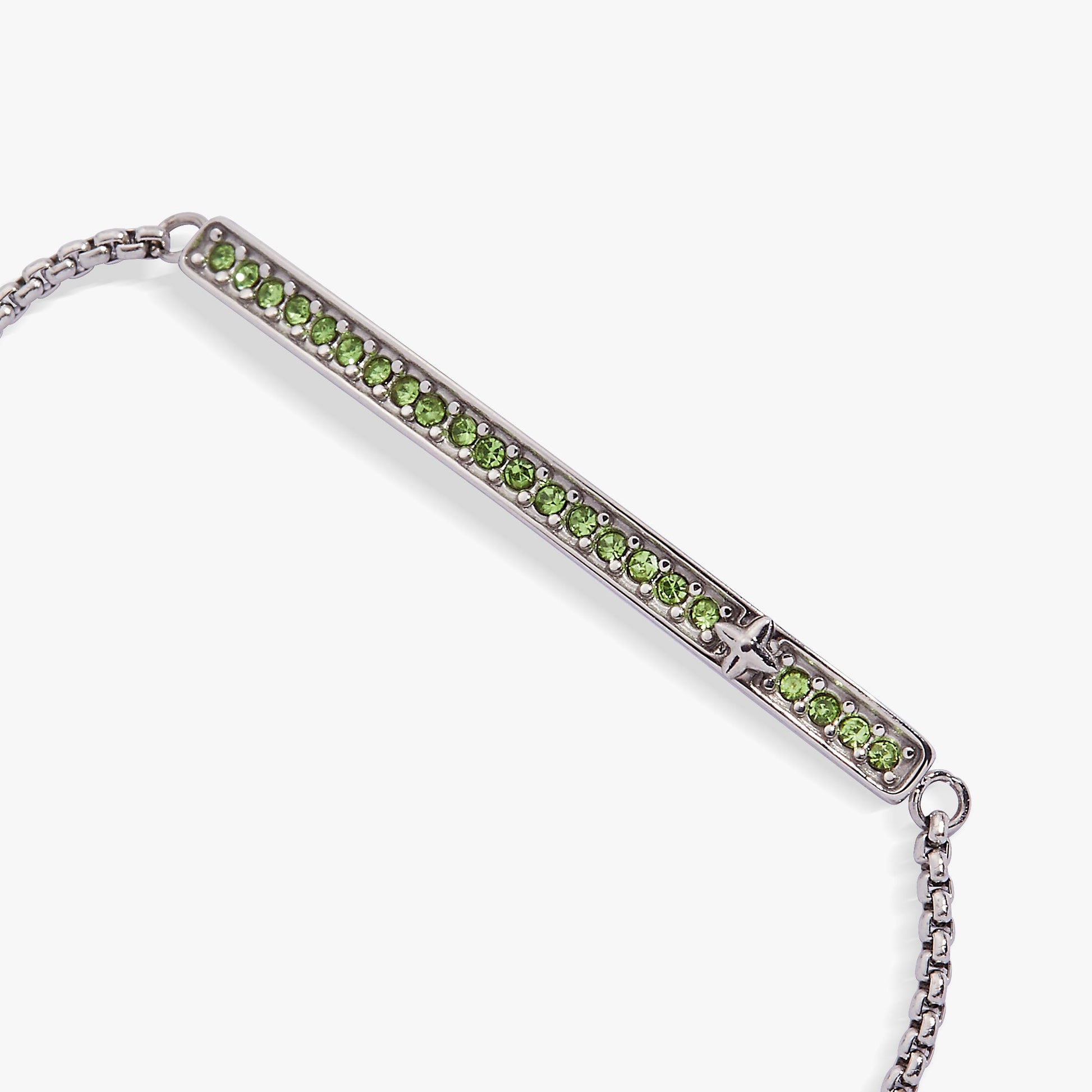 Birthstone Pave Bolo - August Stainless Steel Gold