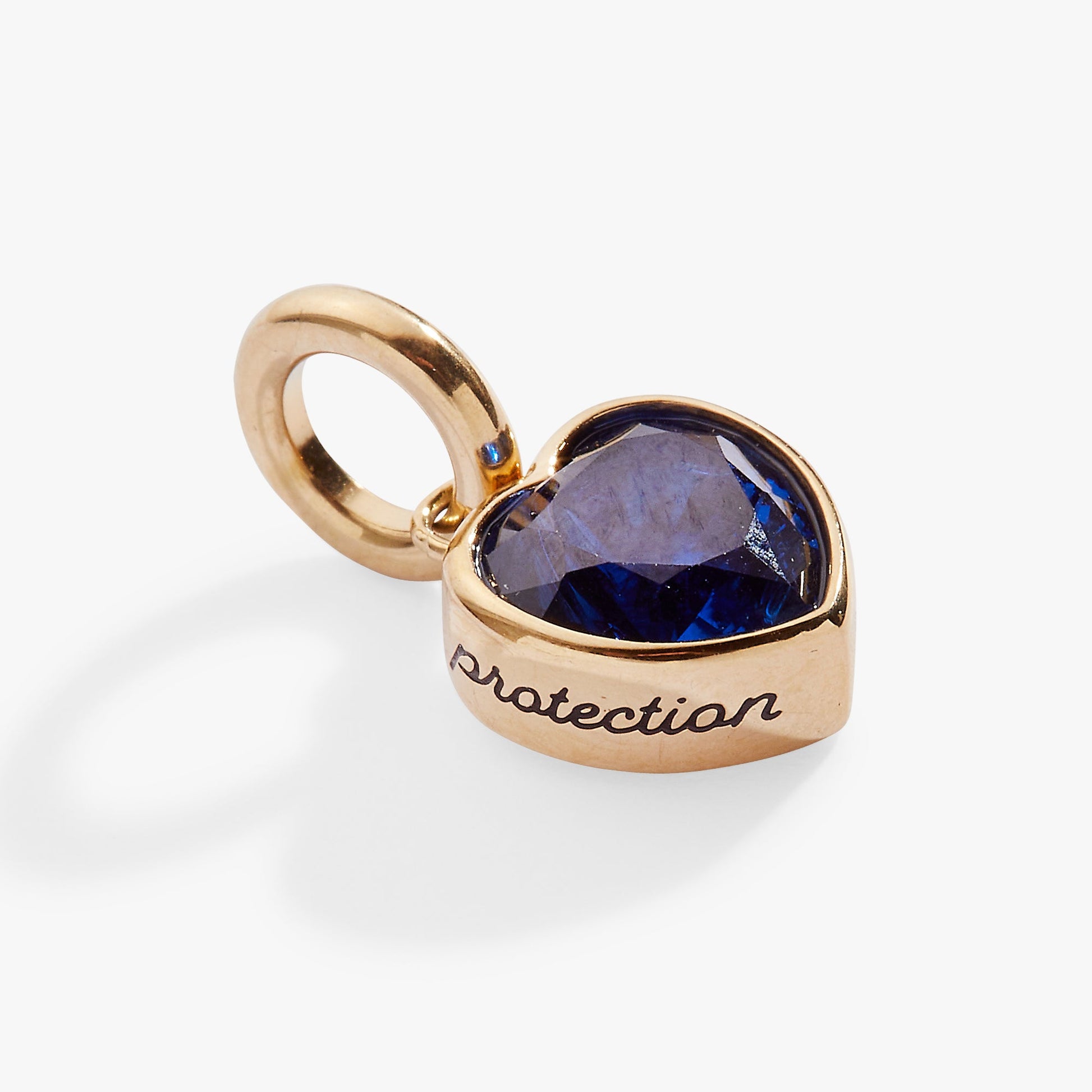 Protection' Heart Birthstone Charm-SEPTEMBER Stainless Steel Gold