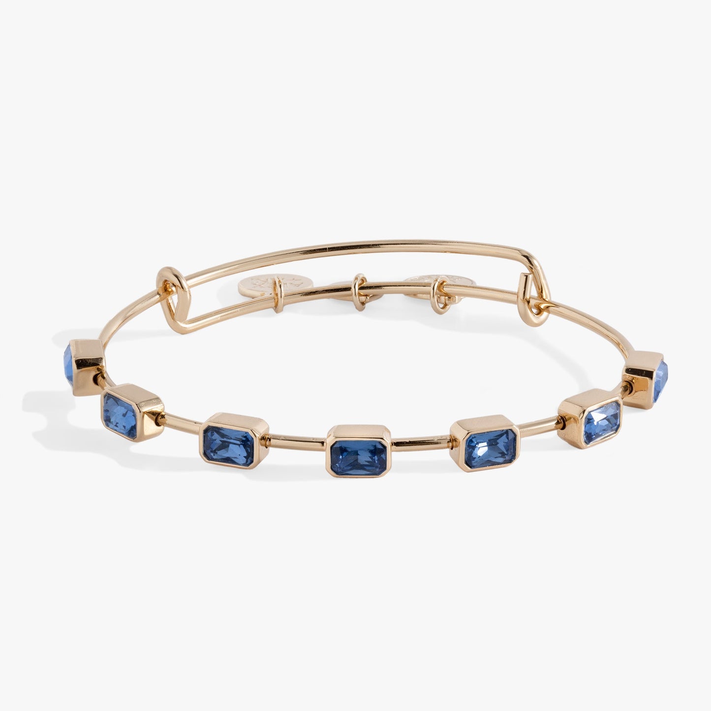 September Birthstone Emerald Cut Bangle Gold