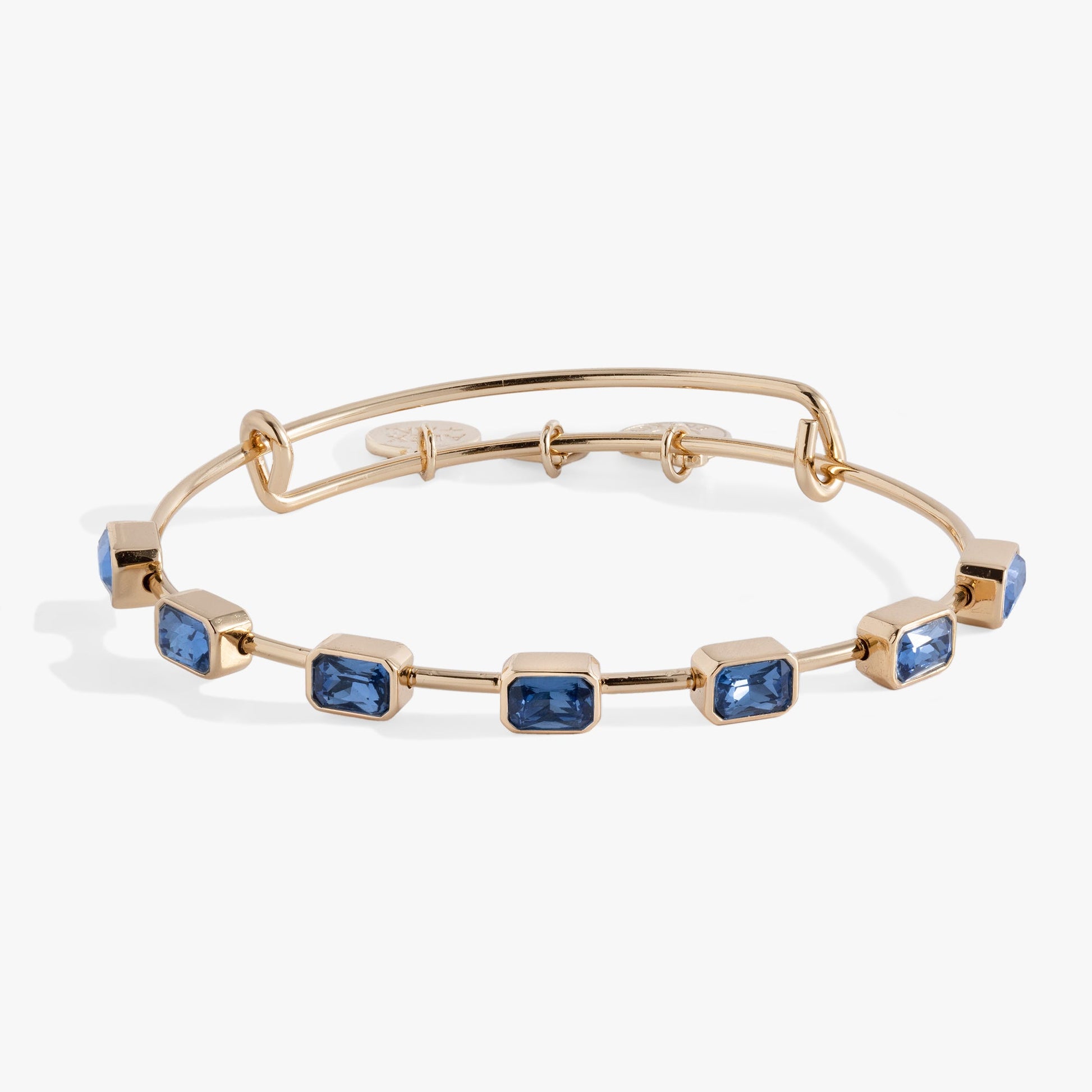 September Birthstone Emerald Cut Bangle Gold