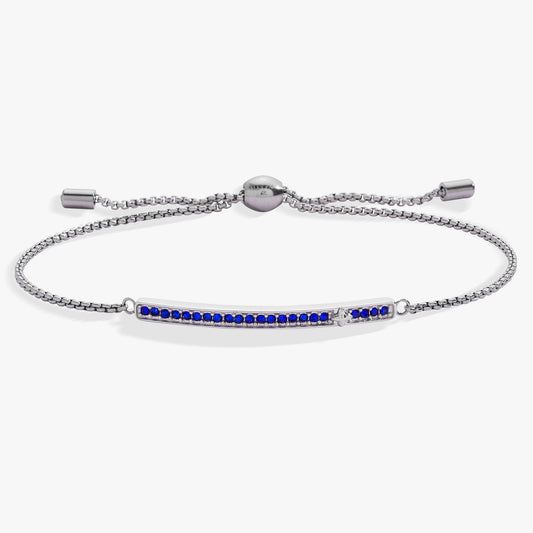 Birthstone Pave Bolo - September Stainless Steel Silver