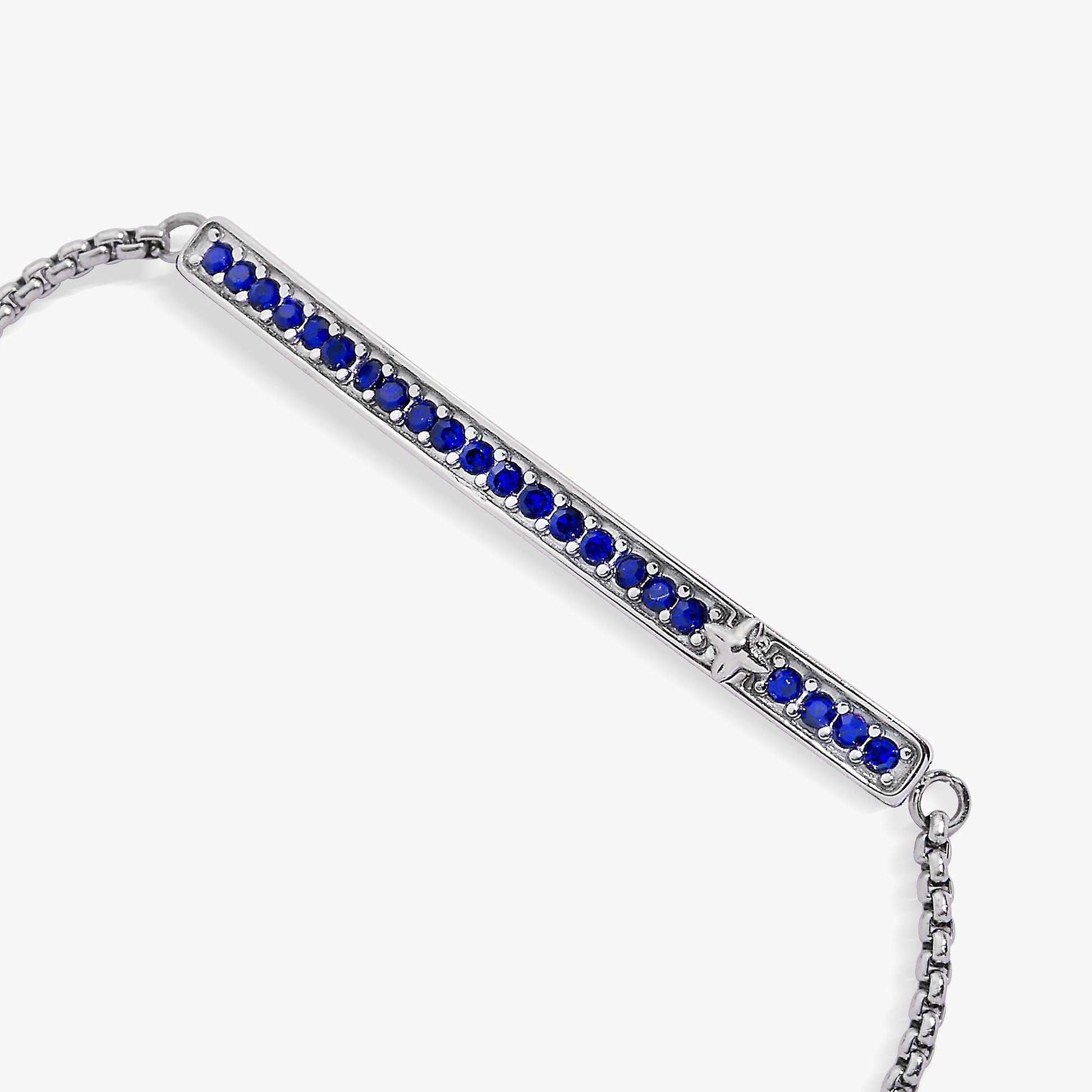 Birthstone Pave Bolo - September Stainless Steel Silver
