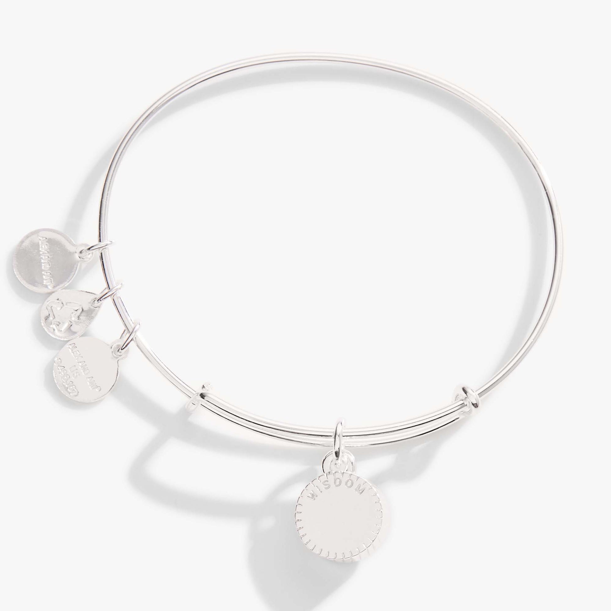 Sapphire September Birthstone Charm Bangle Silver