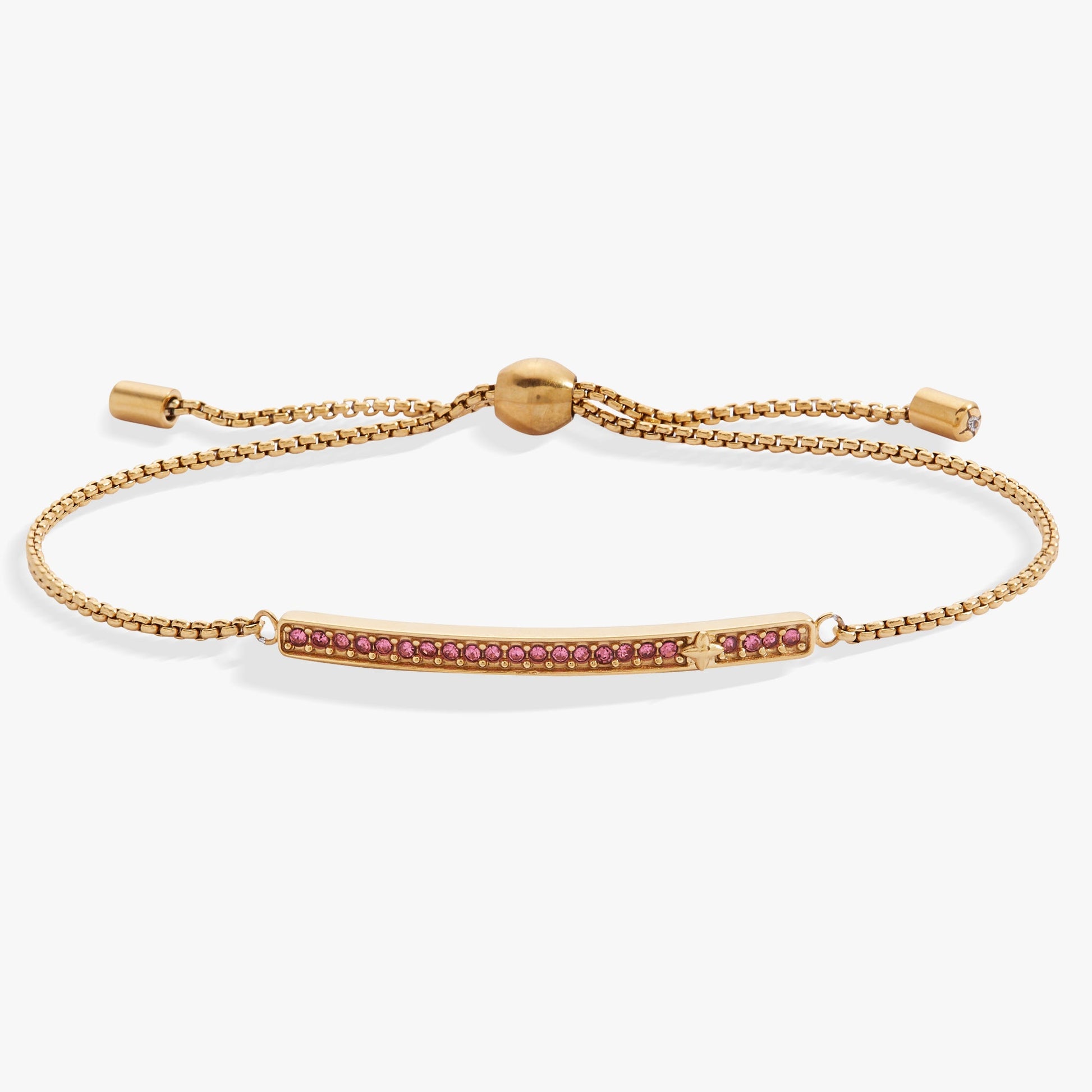 Birthstone Pave Bolo - October Stainless Steel Gold