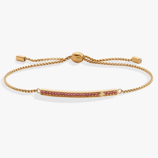 Birthstone Pave Bolo - October Stainless Steel Gold