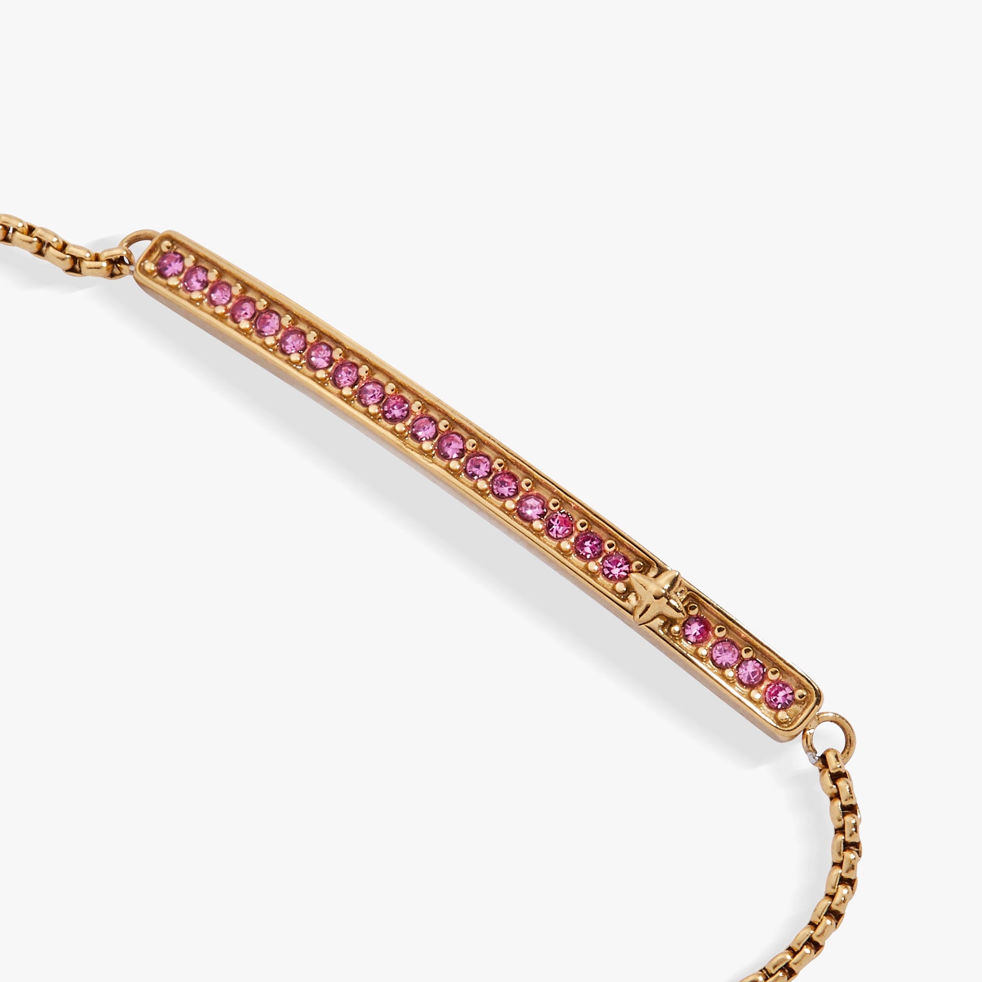 Birthstone Pave Bolo - October Stainless Steel Gold