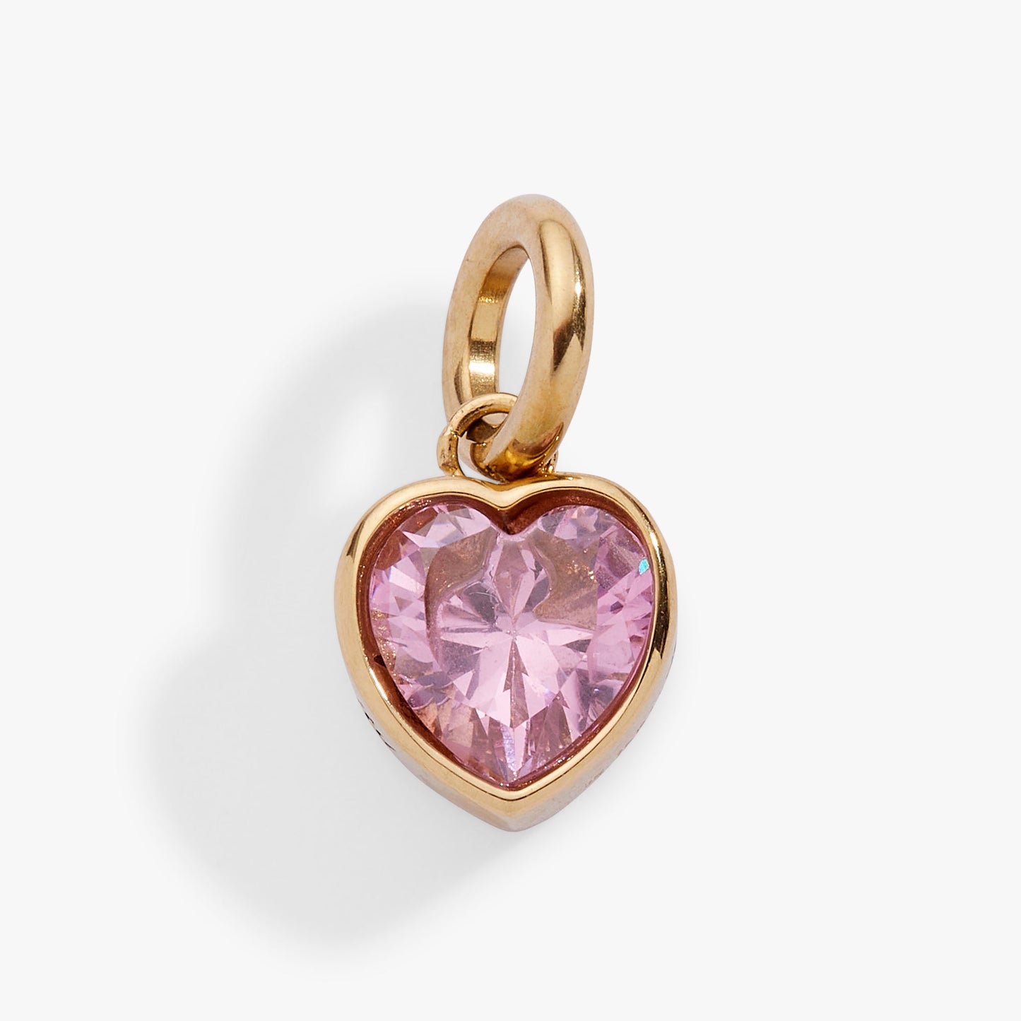 Serenity' Heart Birthstone Charm-OCTOBER Stainless Steel Gold