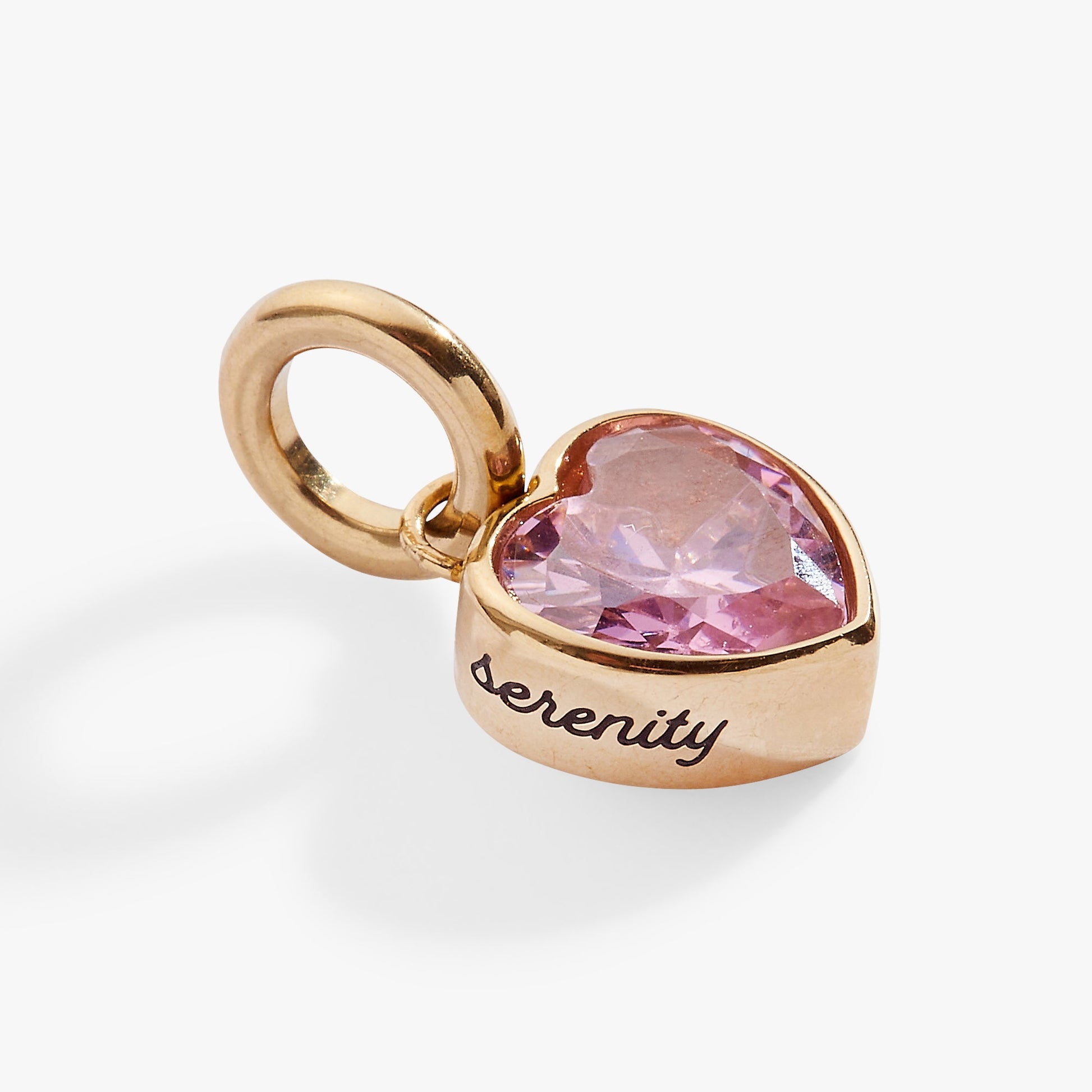 Serenity' Heart Birthstone Charm-OCTOBER Stainless Steel Gold