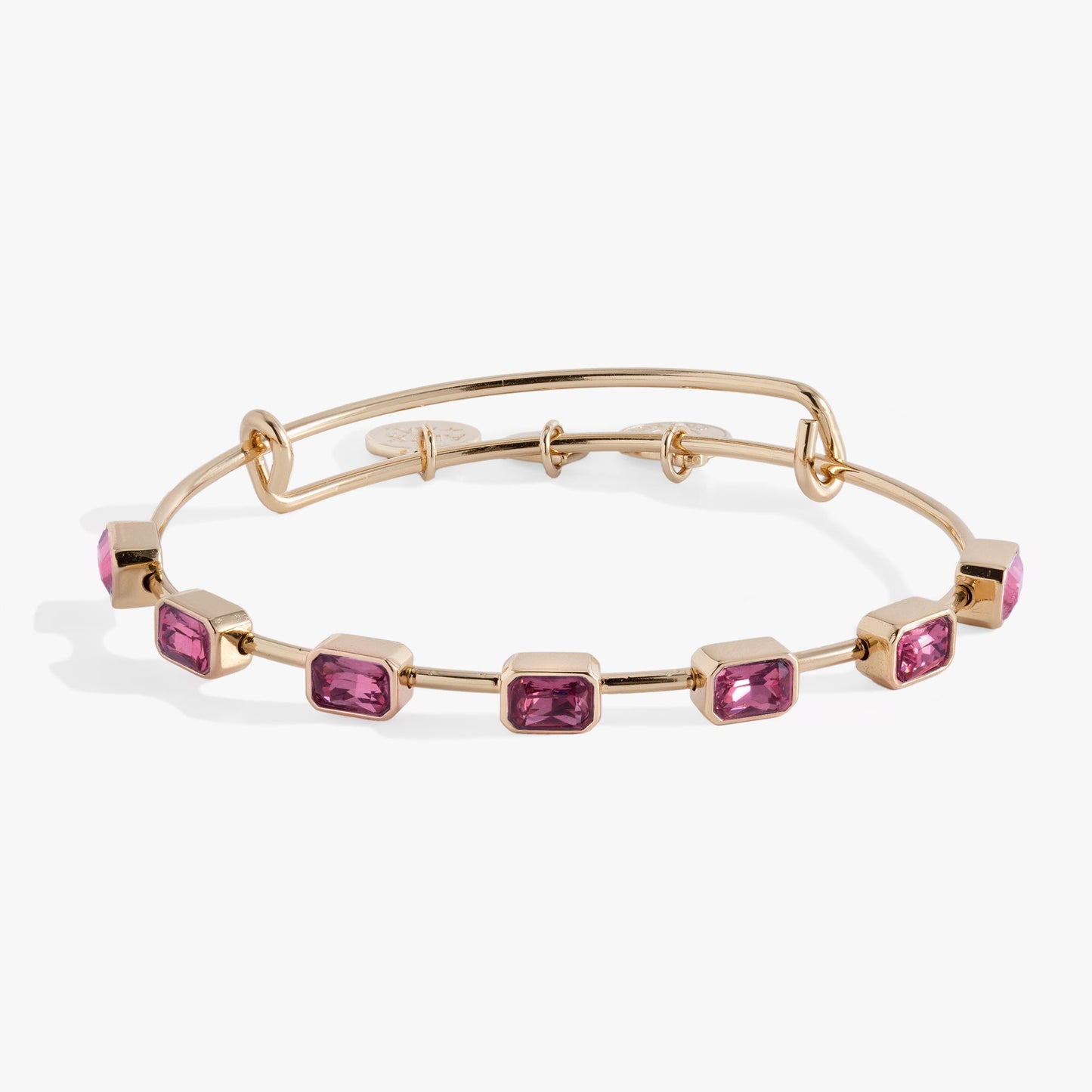 October Birthstone Emerald Cut Bangle Gold