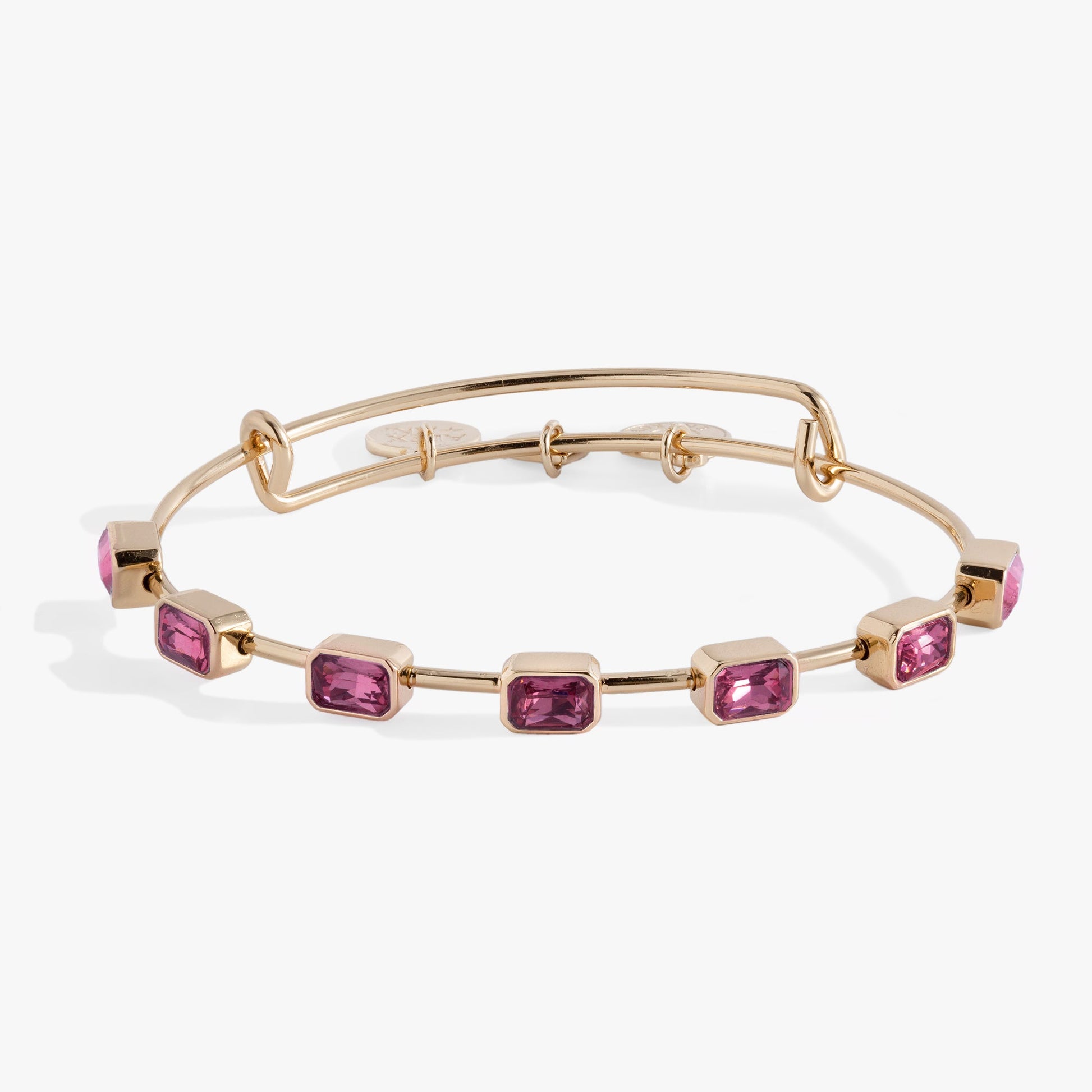 October Birthstone Emerald Cut Bangle Gold